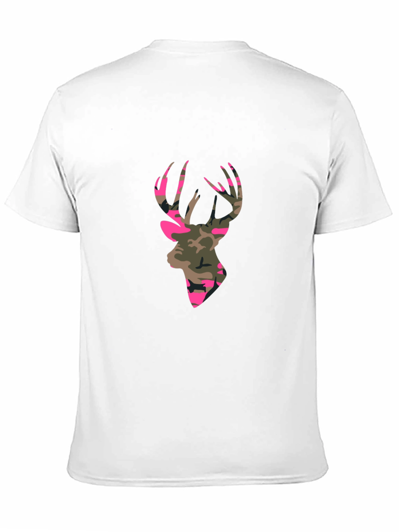 Mens Black T-Shirt - Camo Deer Silhouette Graphic Tee