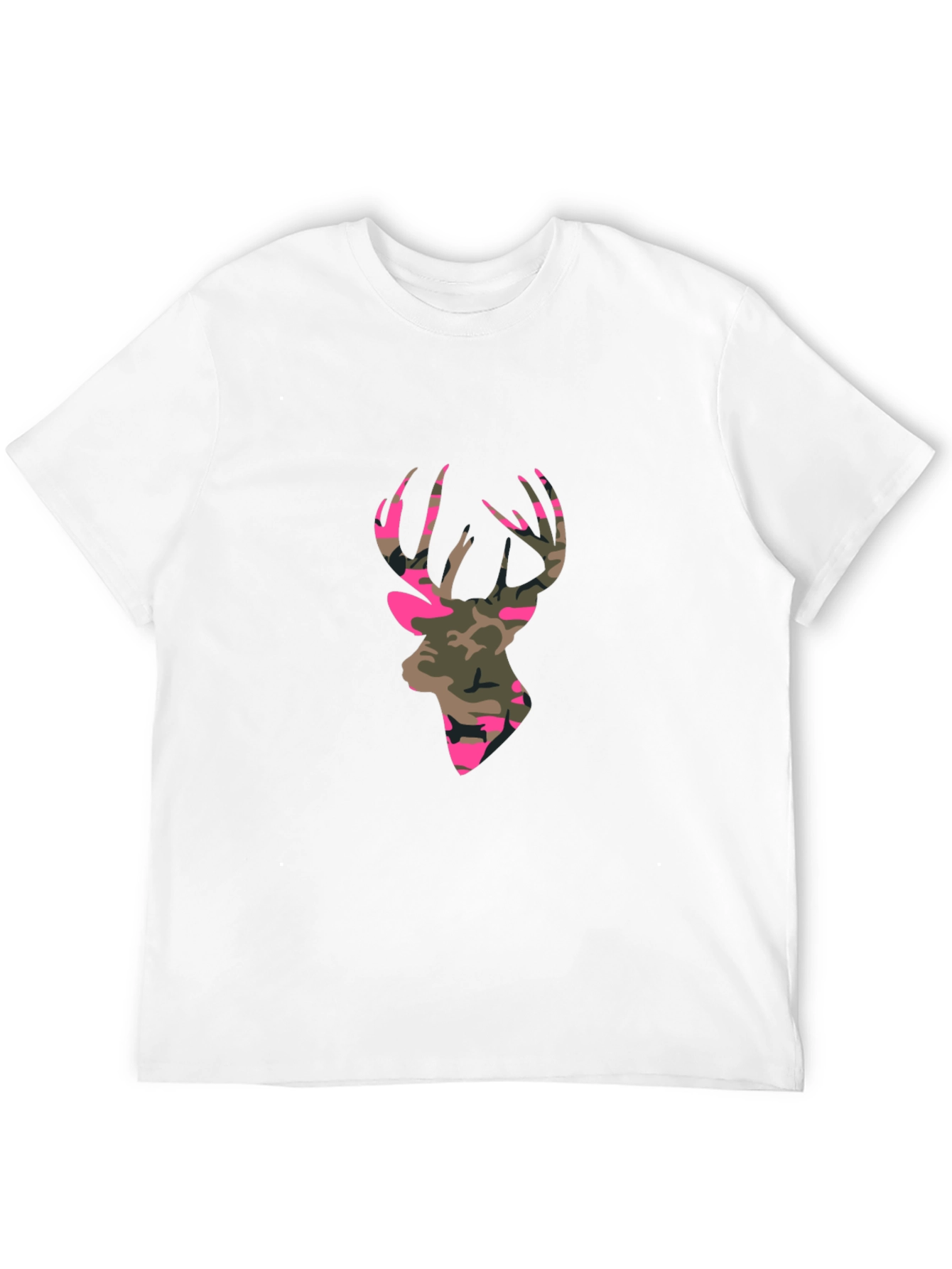 Mens Black T-Shirt - Camo Deer Silhouette Graphic Tee