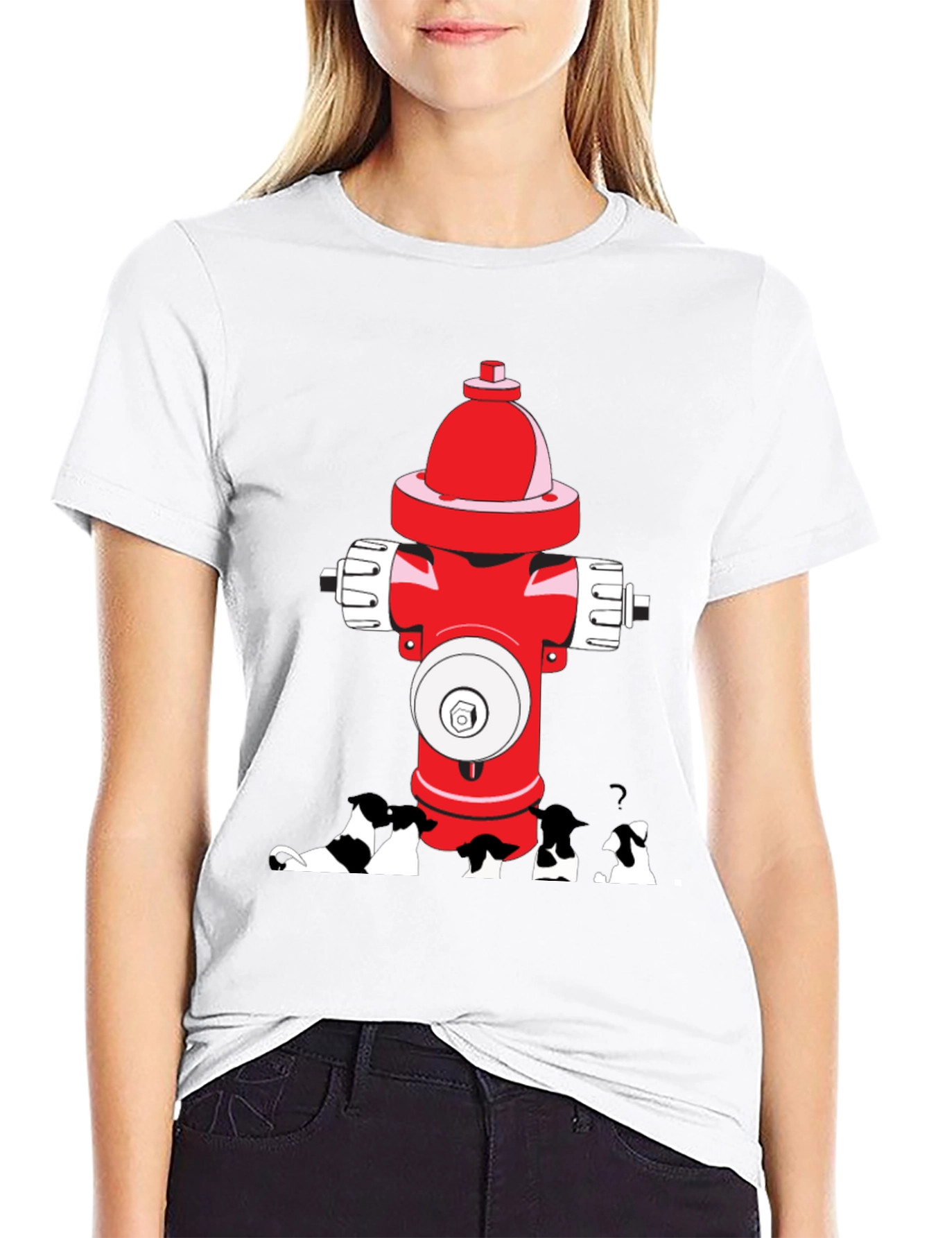 Dog Peeing on Fire Hydrant Graphic Tee