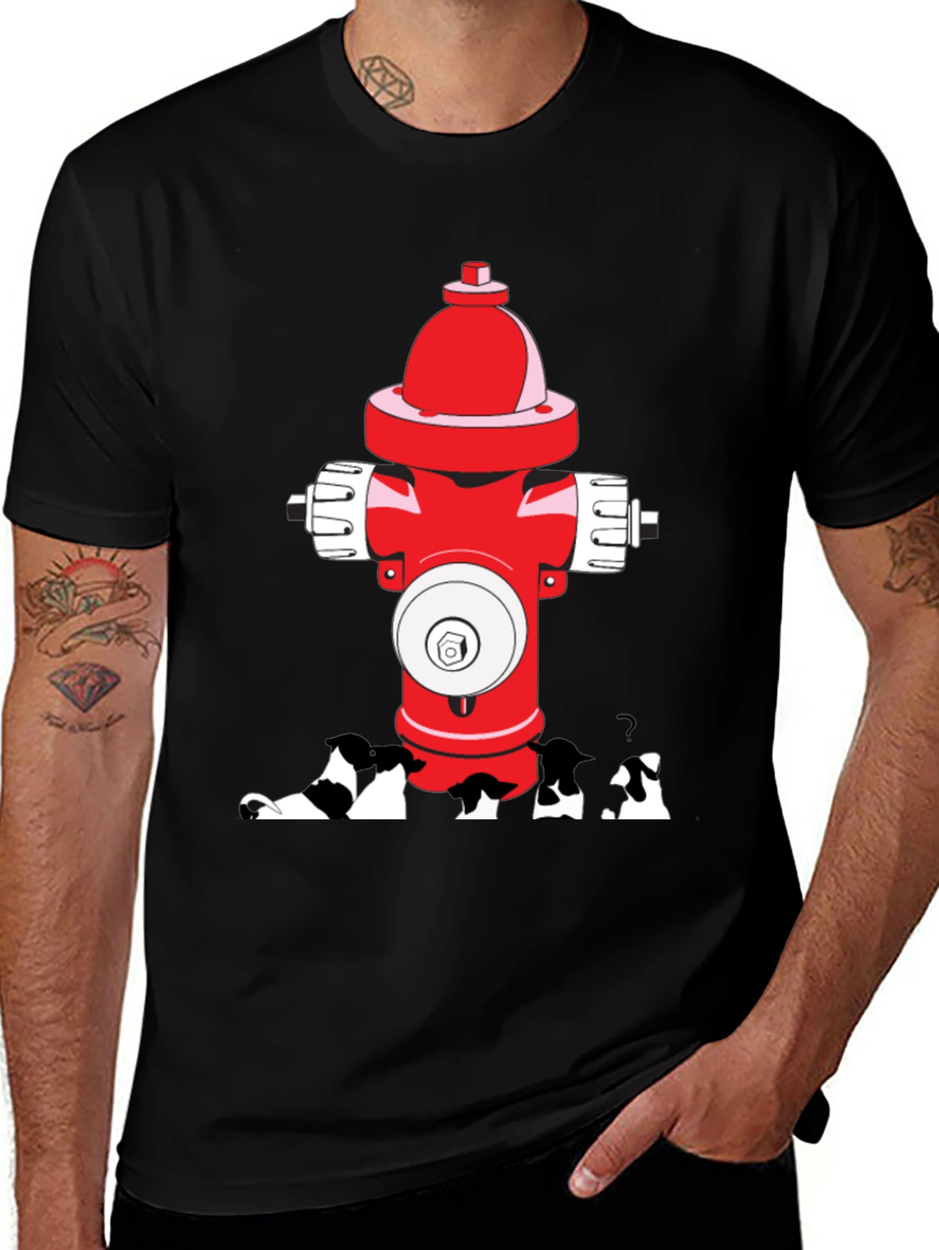 Dog Peeing on Fire Hydrant Graphic Tee