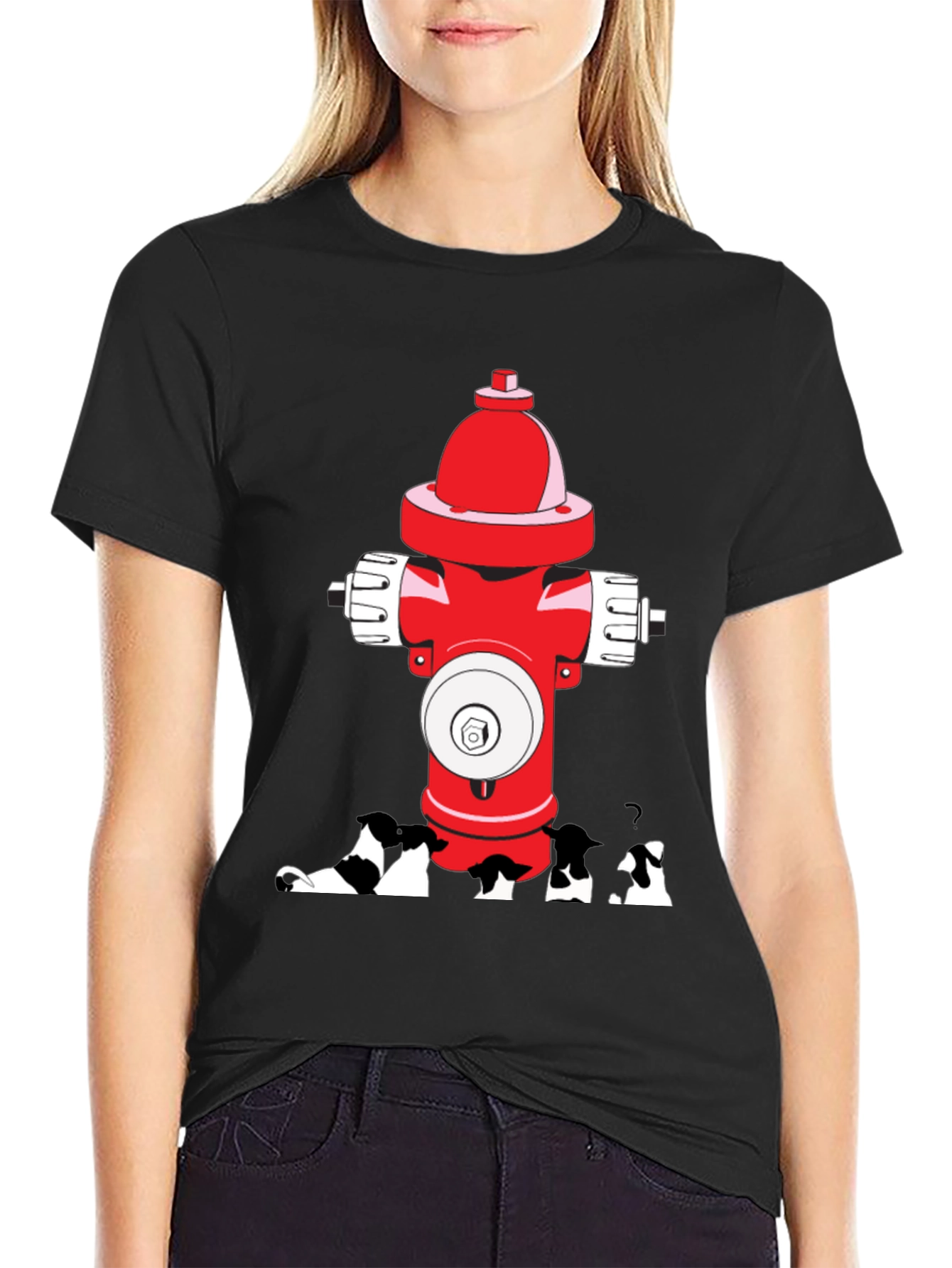 Dog Peeing on Fire Hydrant Graphic Tee
