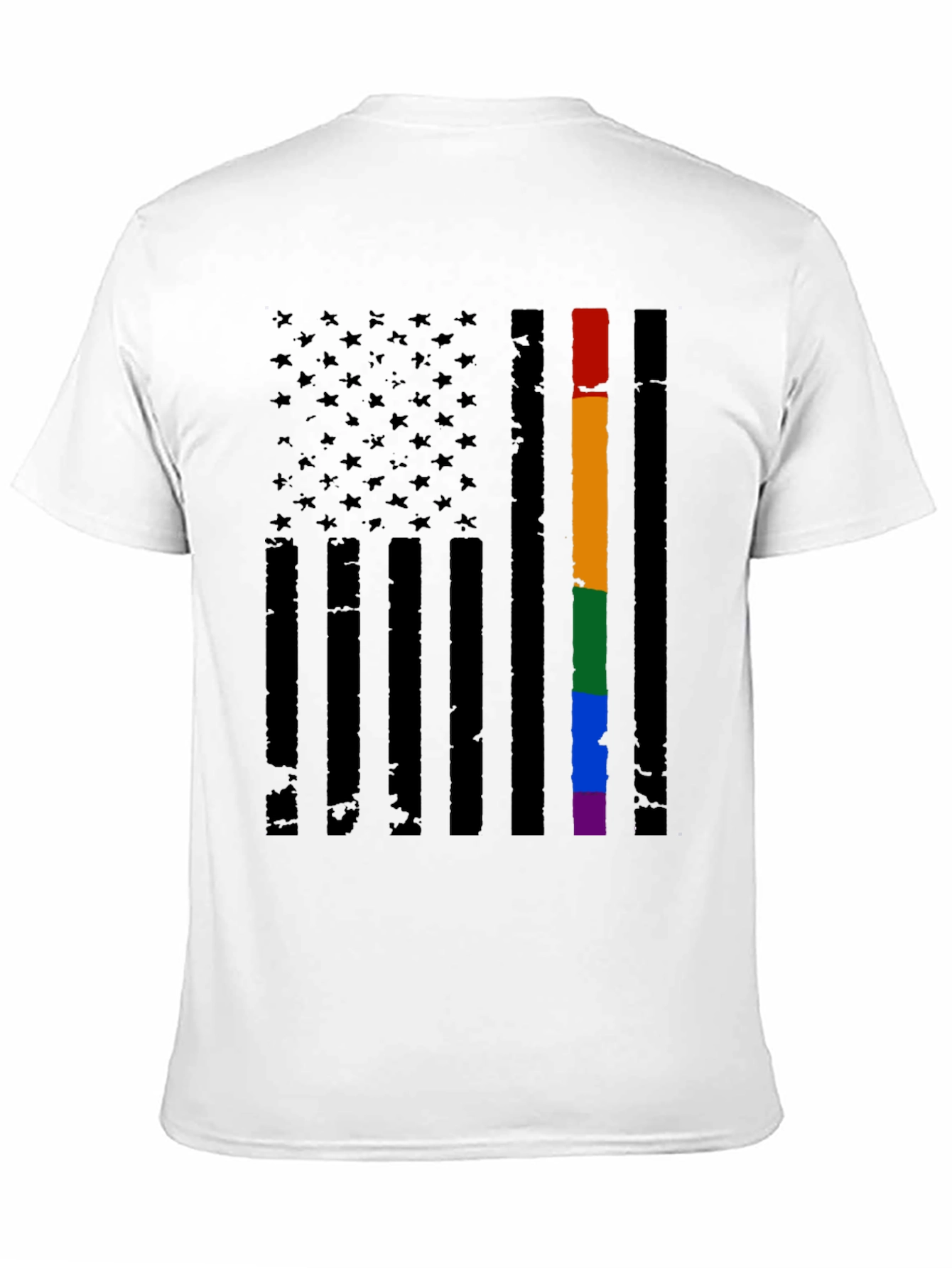 Distressed LGBT American Flag Graphic Tee