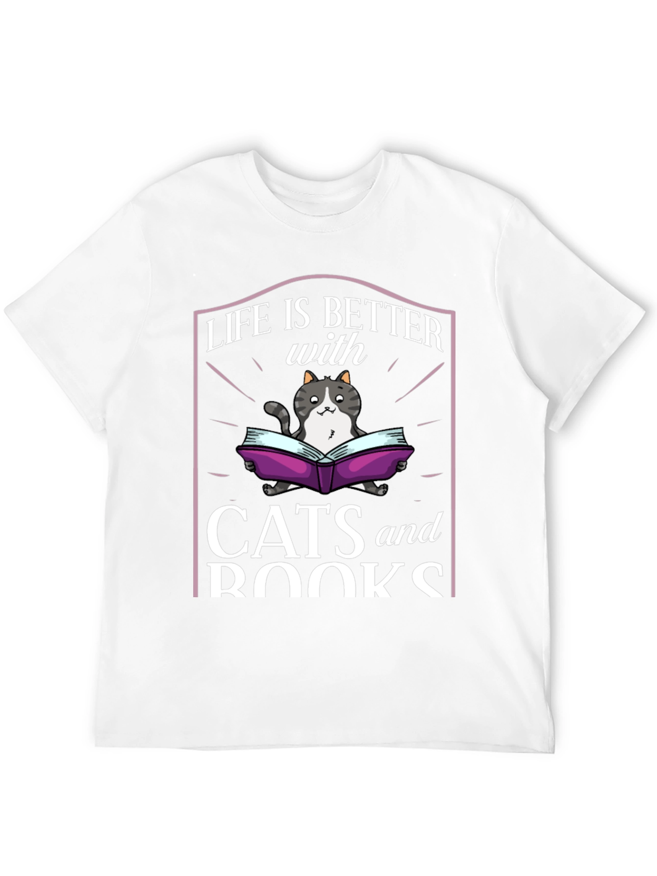 Life is Better with Cats and Books T-Shirt