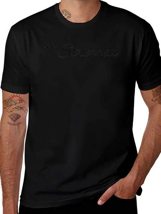 #Stressed Black Graphic T-Shirt