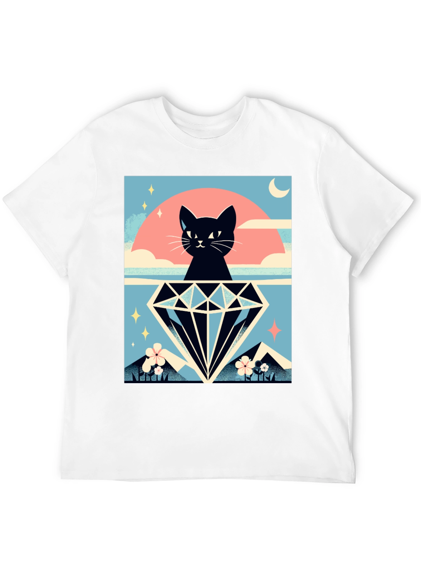 Black Cat Diamond Graphic Tee