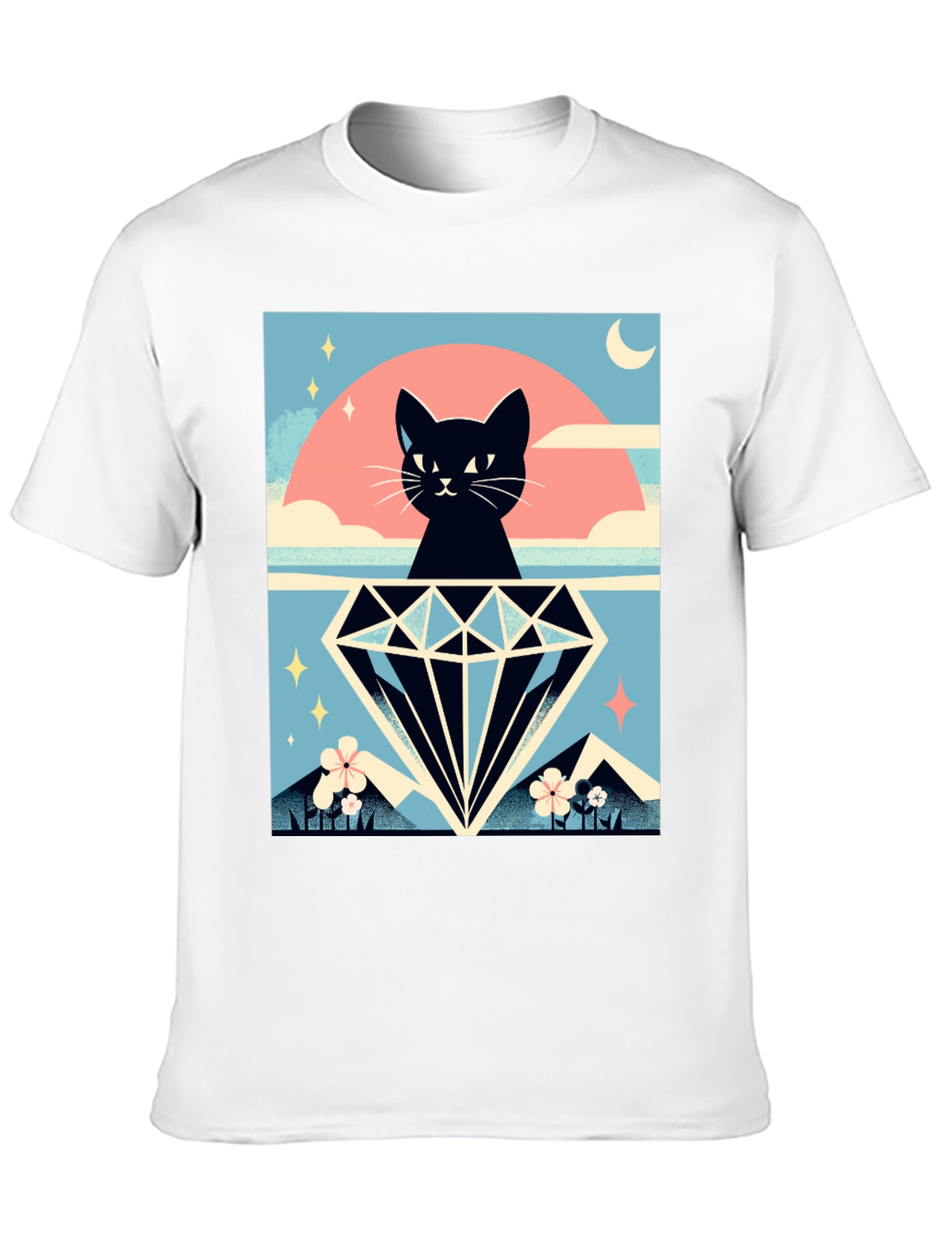 Black Cat Diamond Graphic Tee