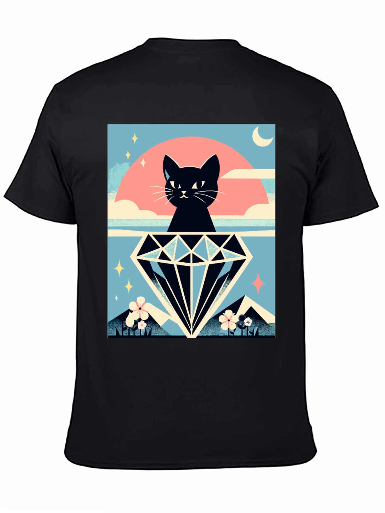 Black Cat Diamond Graphic Tee