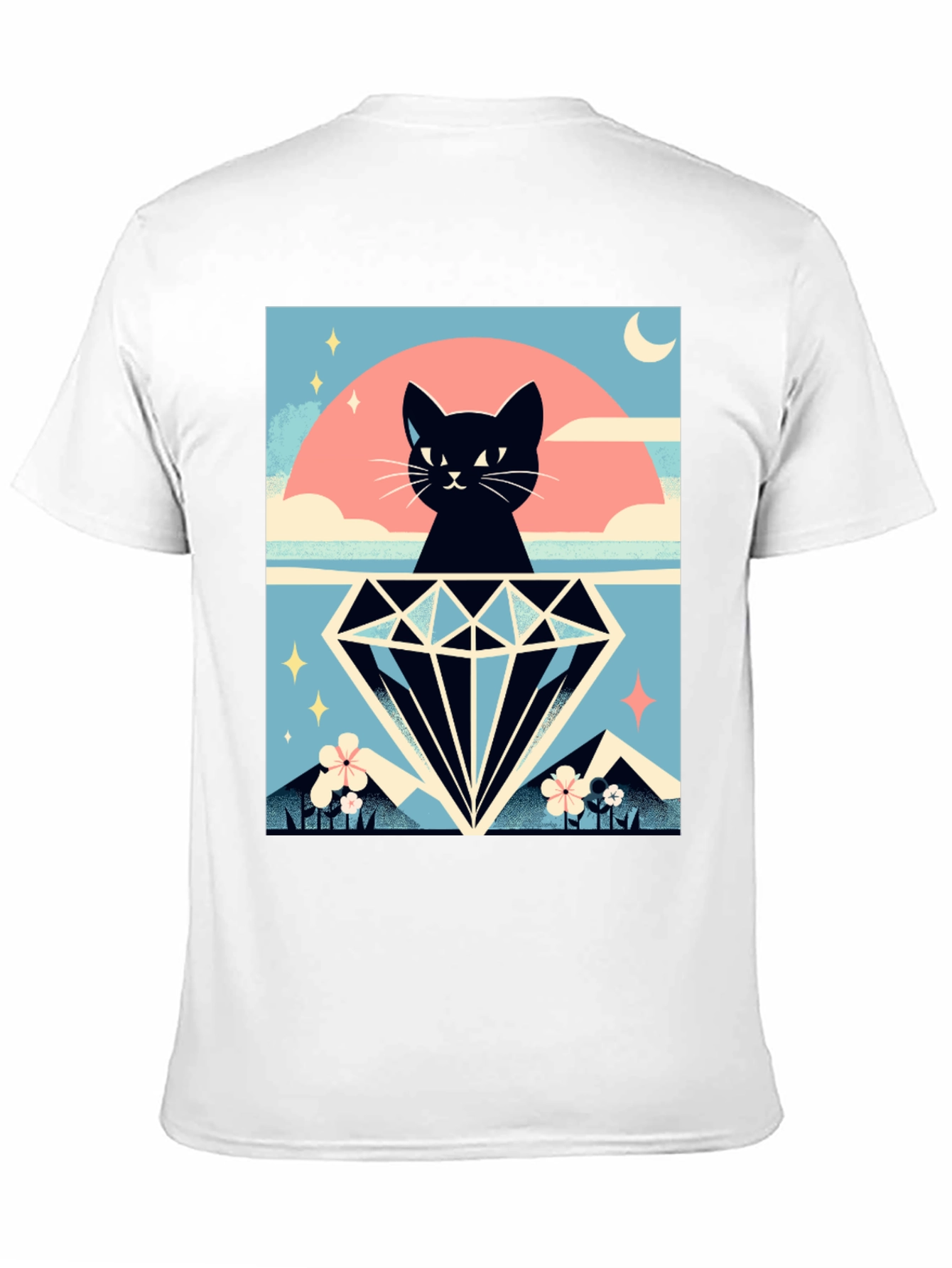 Black Cat Diamond Graphic Tee