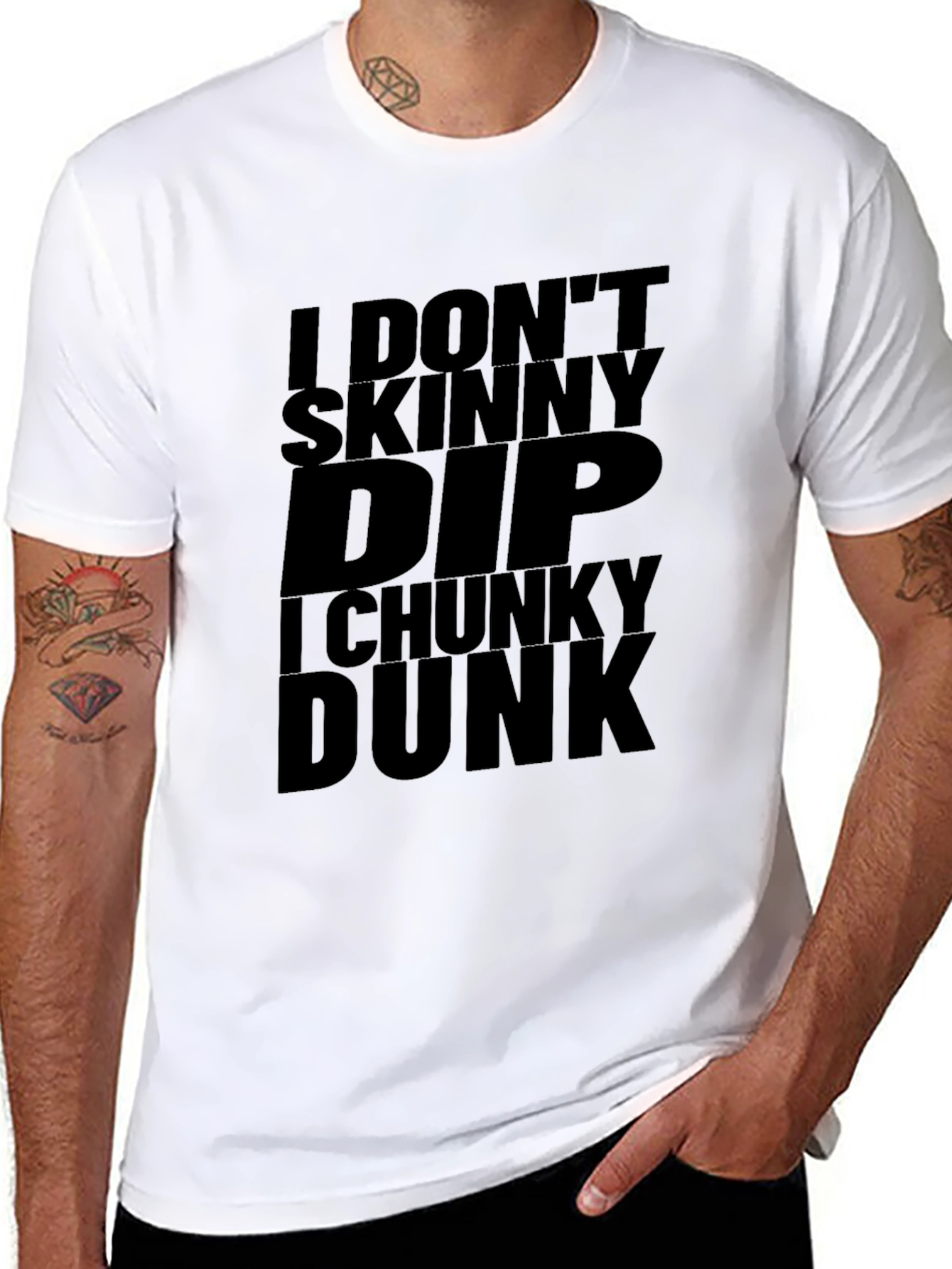 I Dont Skinny Dip I Chunky Dunk Black T-Shirt
