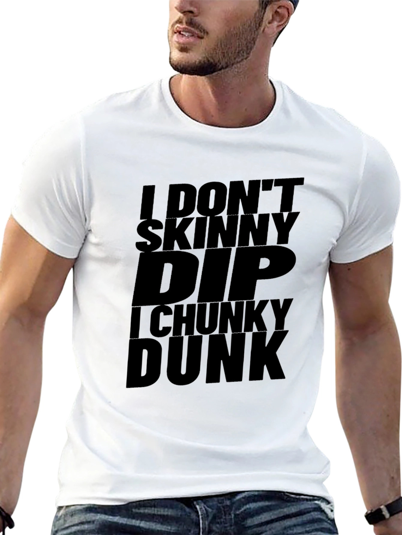 I Dont Skinny Dip I Chunky Dunk Black T-Shirt
