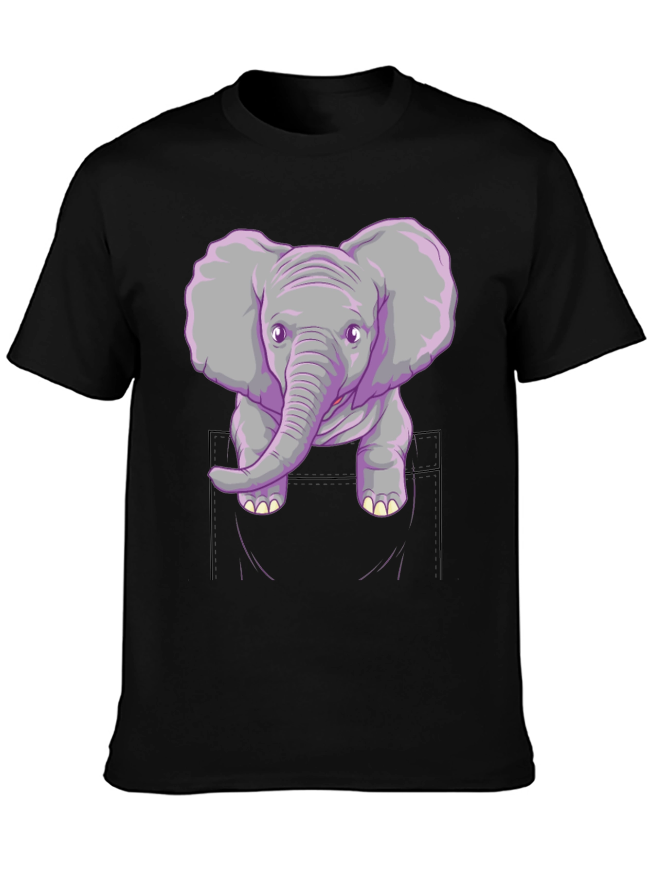 Elephant Pocket Graphic Tee - Unisex Casual Shirt