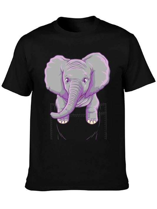 Elephant Pocket Graphic Tee - Unisex Casual Shirt