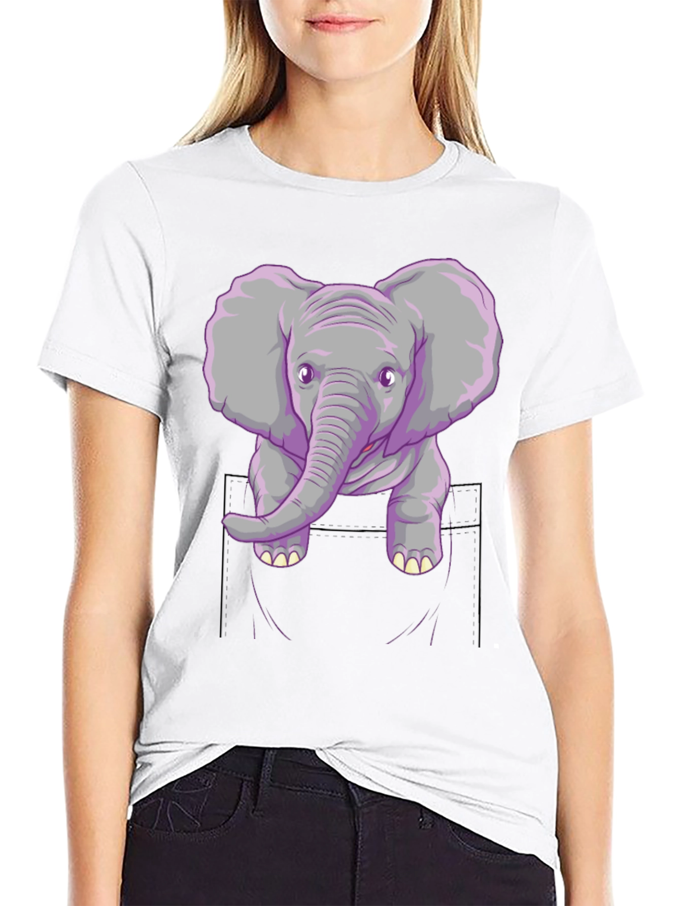 Elephant Pocket Graphic Tee - Unisex Casual Shirt