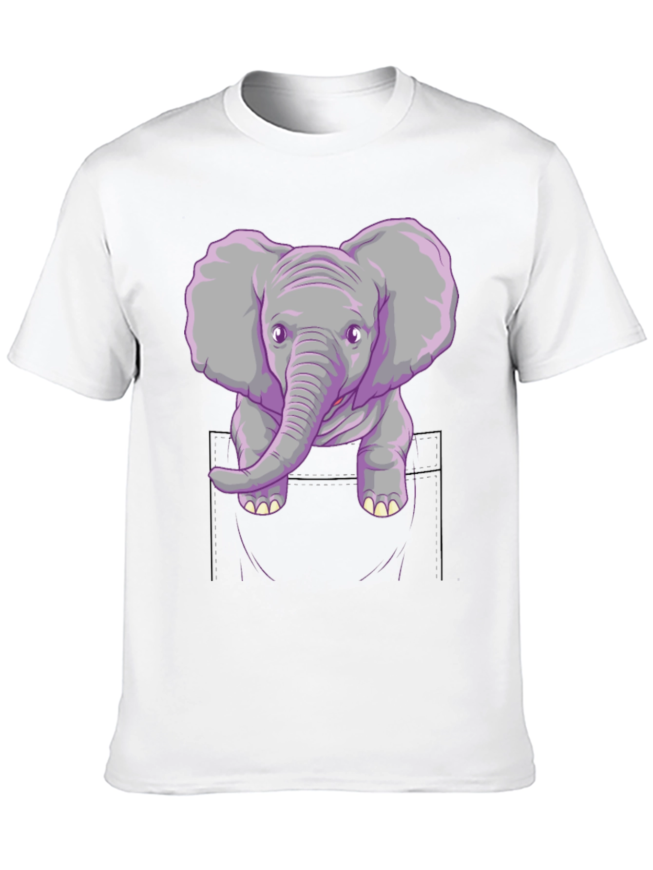Elephant Pocket Graphic Tee - Unisex Casual Shirt