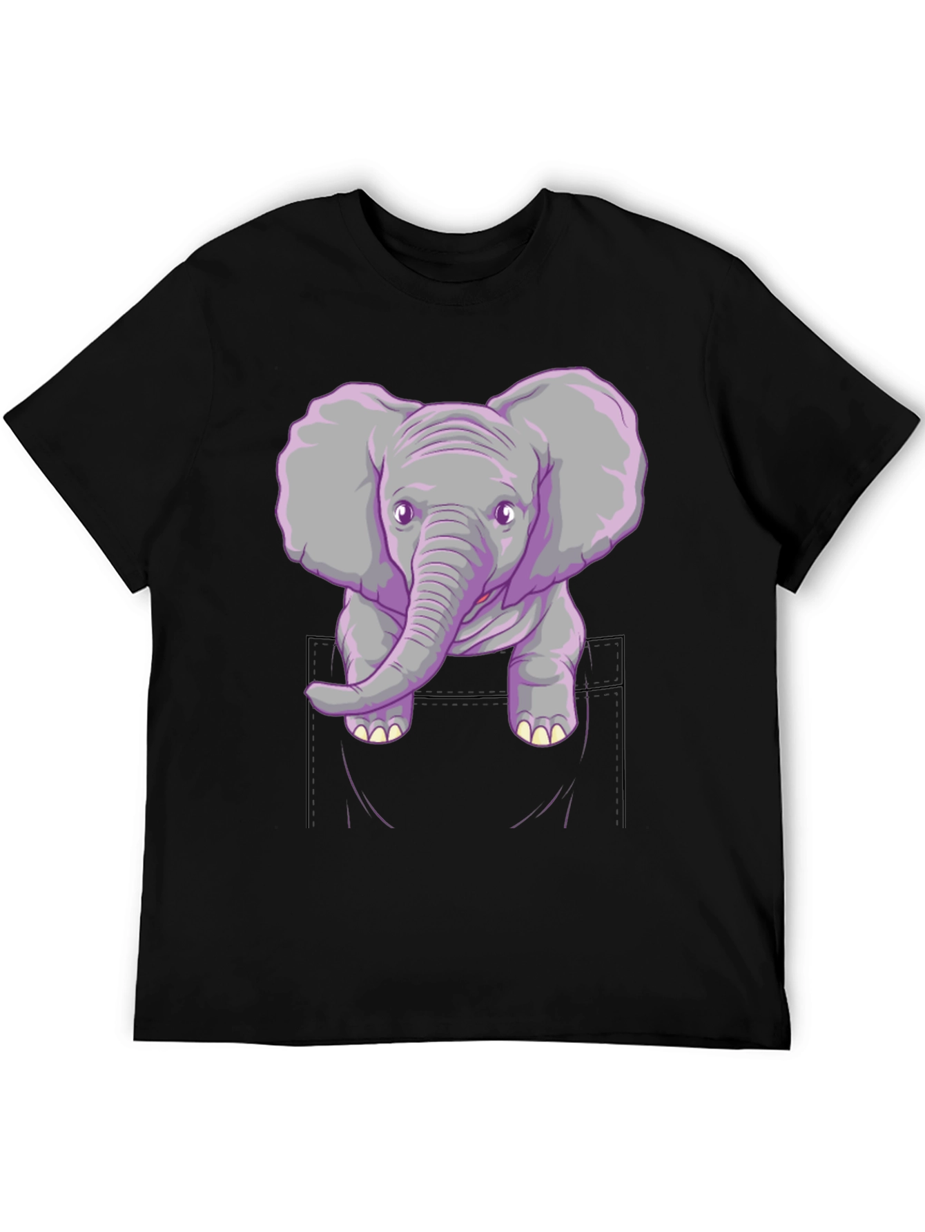 Elephant Pocket Graphic Tee - Unisex Casual Shirt