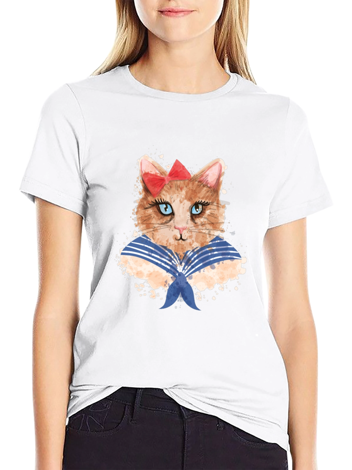 Cat Sailor T-Shirt - Novelty Graphic Tee