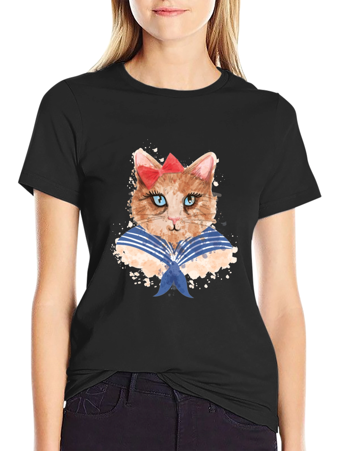 Cat Sailor T-Shirt - Novelty Graphic Tee