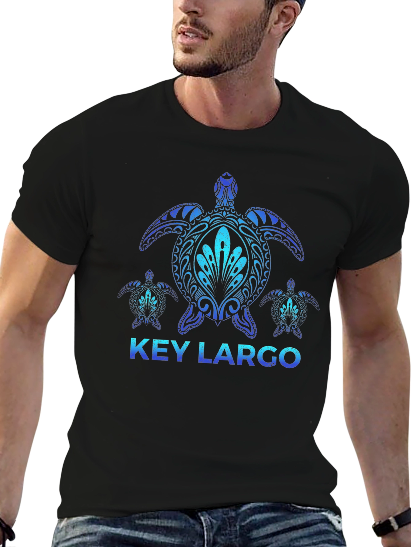 Key Largo Turtle T-Shirt - Ocean Blue Design