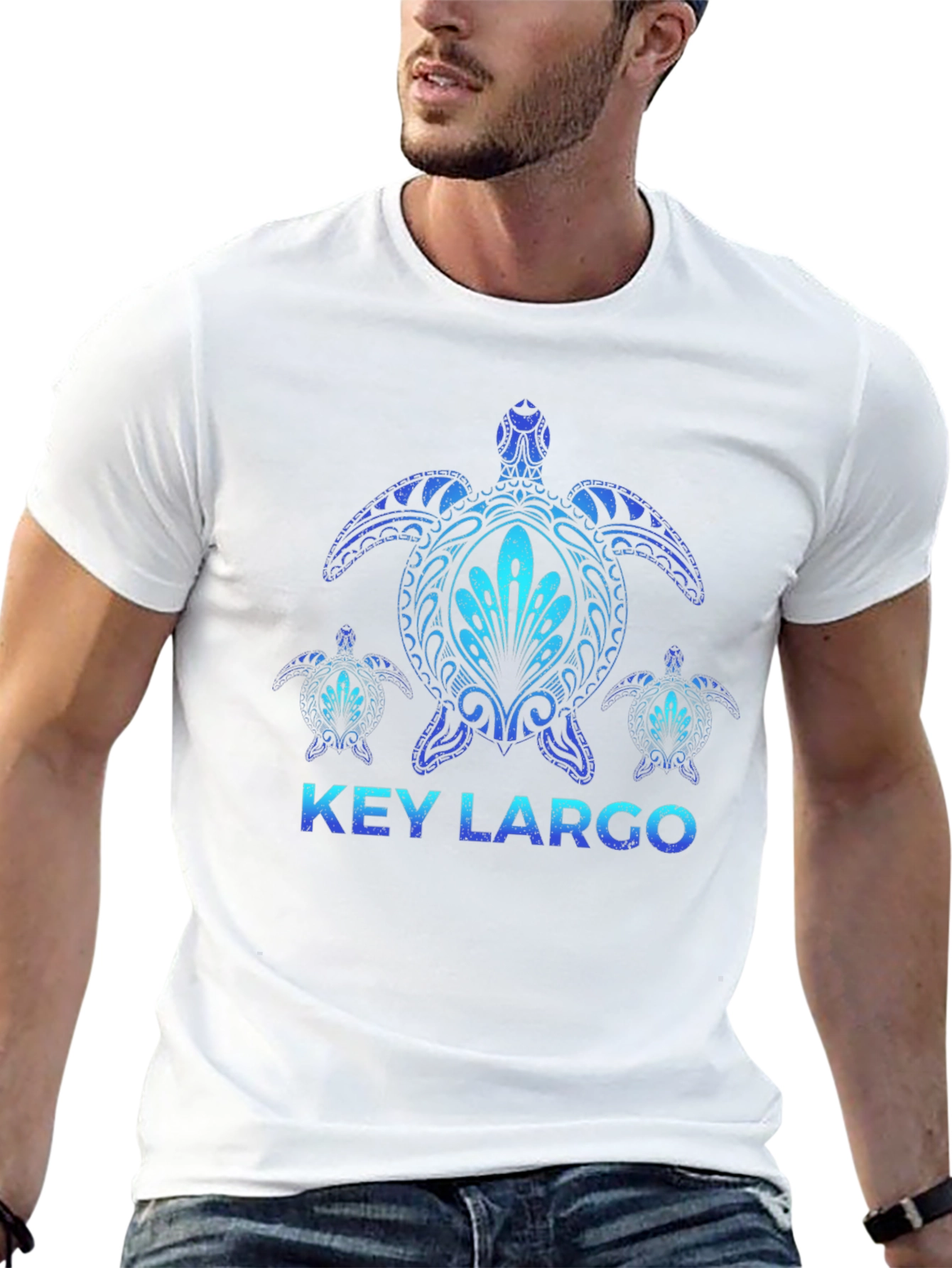 Key Largo Turtle T-Shirt - Ocean Blue Design
