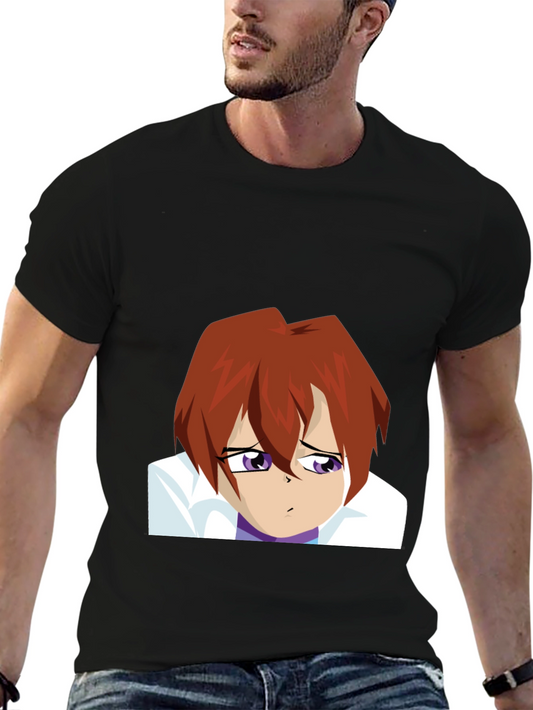 Anime Character Graphic Tee - Black Casual Shirt