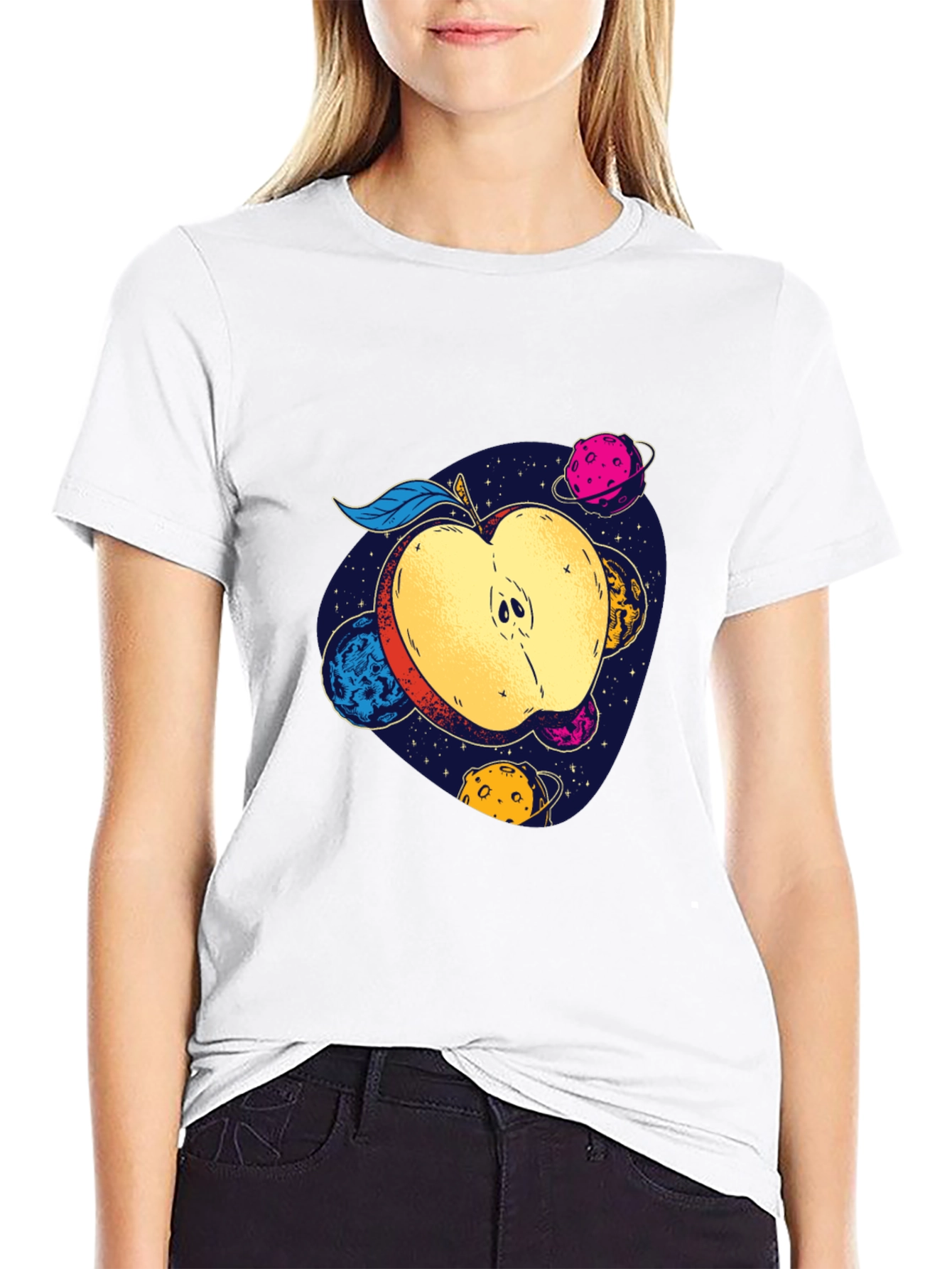 Cosmic Apple Graphic Tee - Modern Comfort Fit