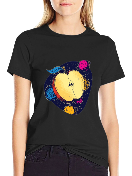 Cosmic Apple Graphic Tee - Modern Comfort Fit