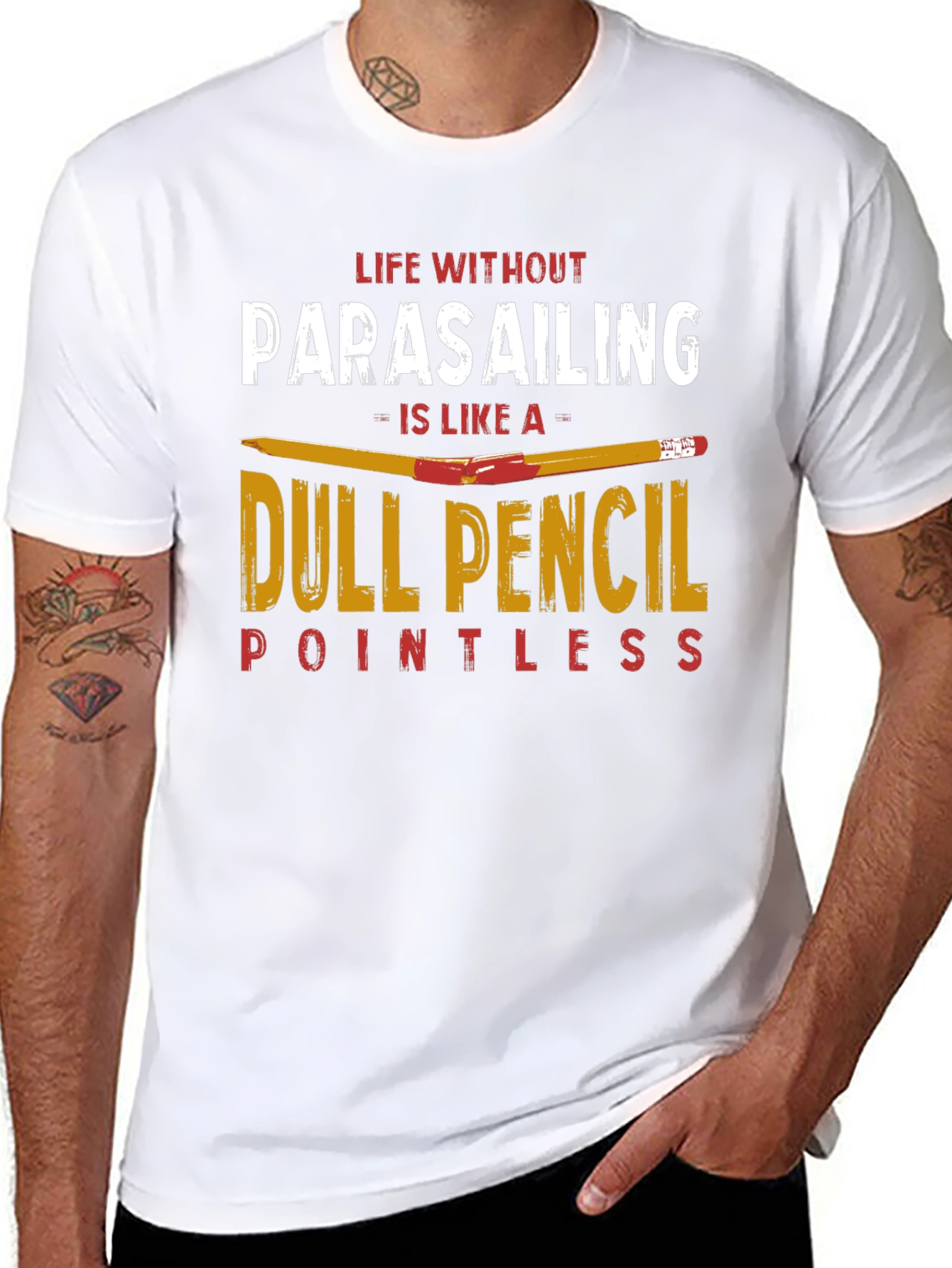 Parasailing T-Shirt Dull Pencil Tee Shirt