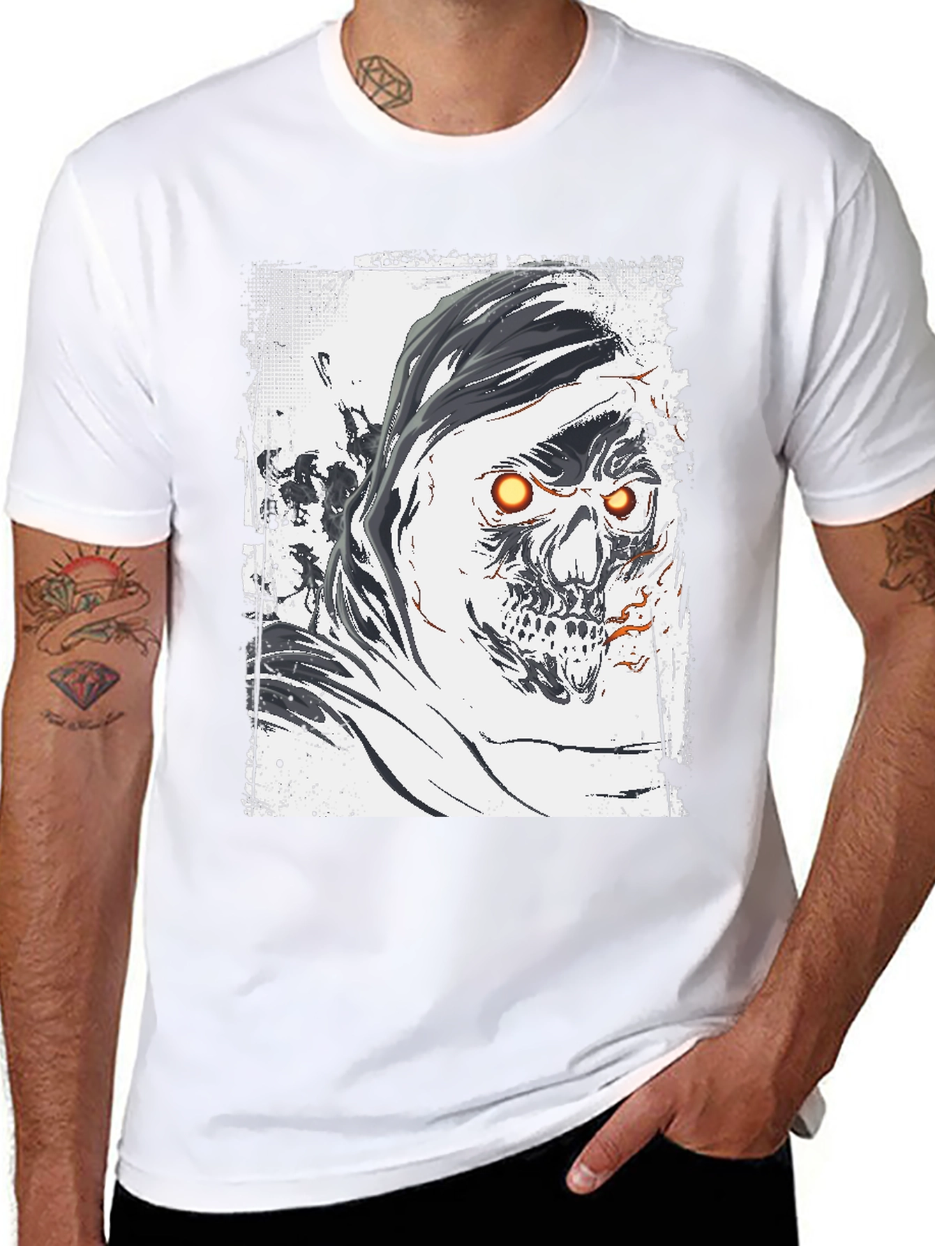 Grim Reaper Graphic Tee - Skull Design