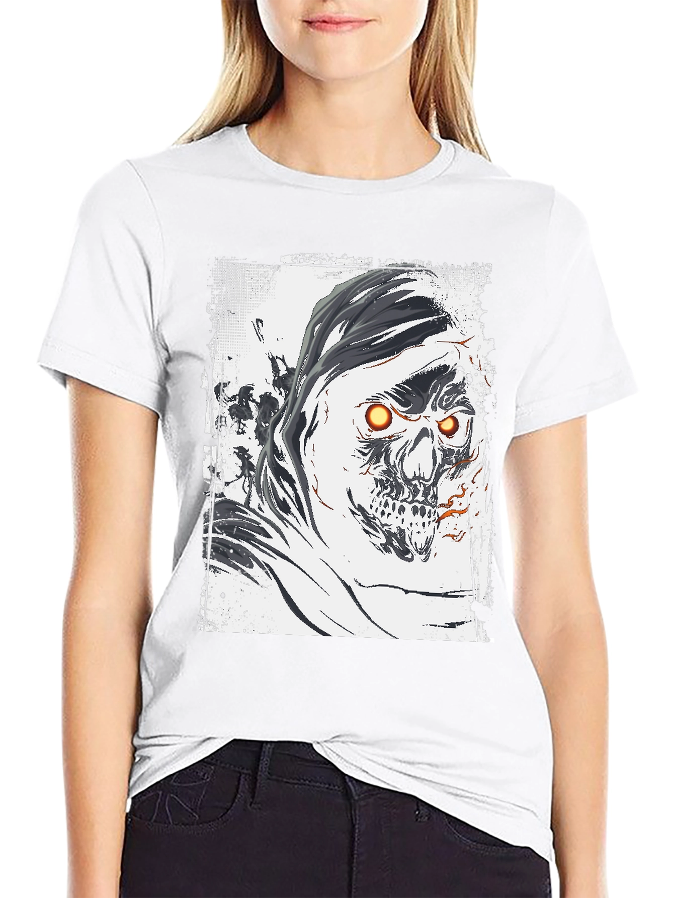 Grim Reaper Graphic Tee - Skull Design