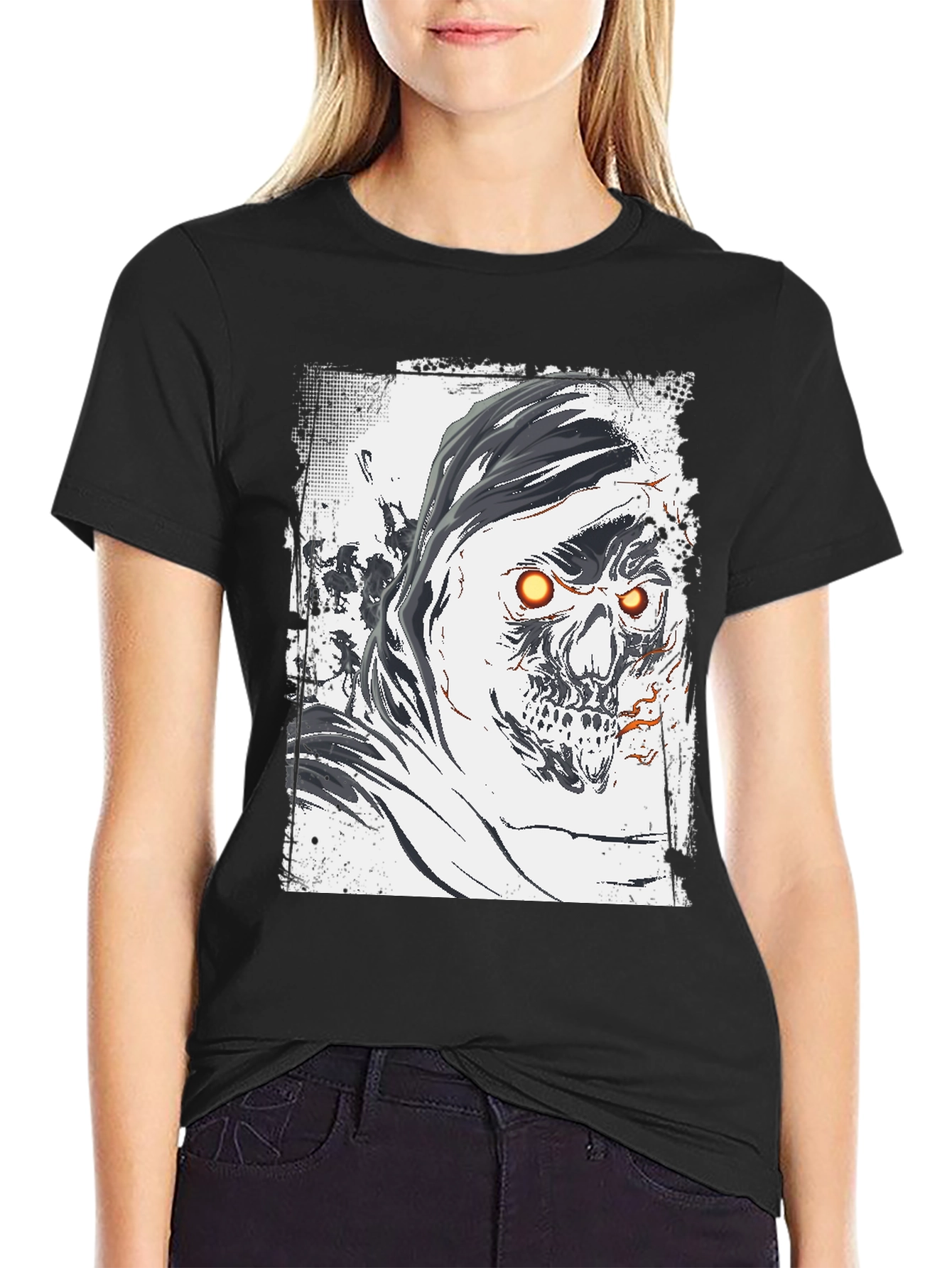 Grim Reaper Graphic Tee - Skull Design