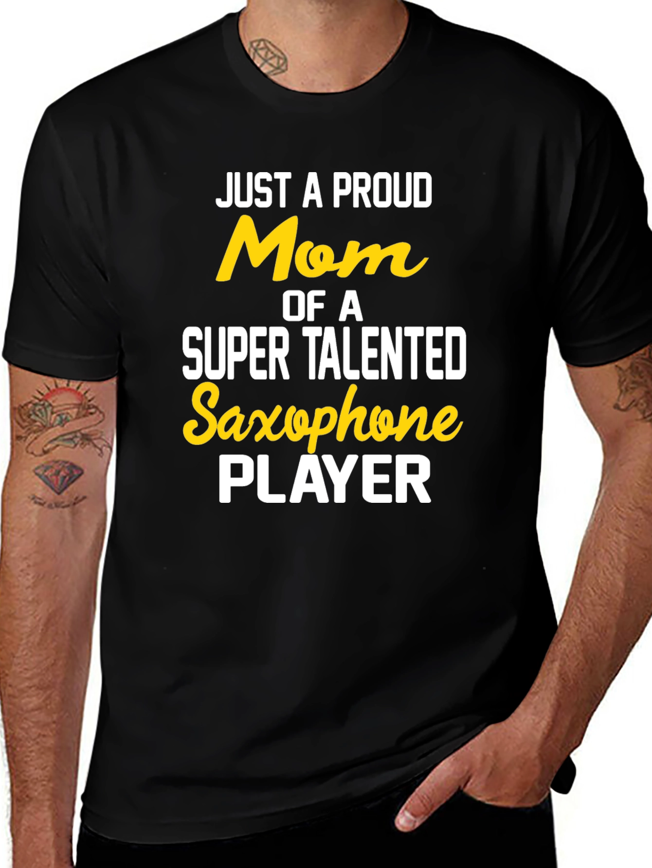 Proud Mom Saxophone Player T-Shirt - Super Talented Son!