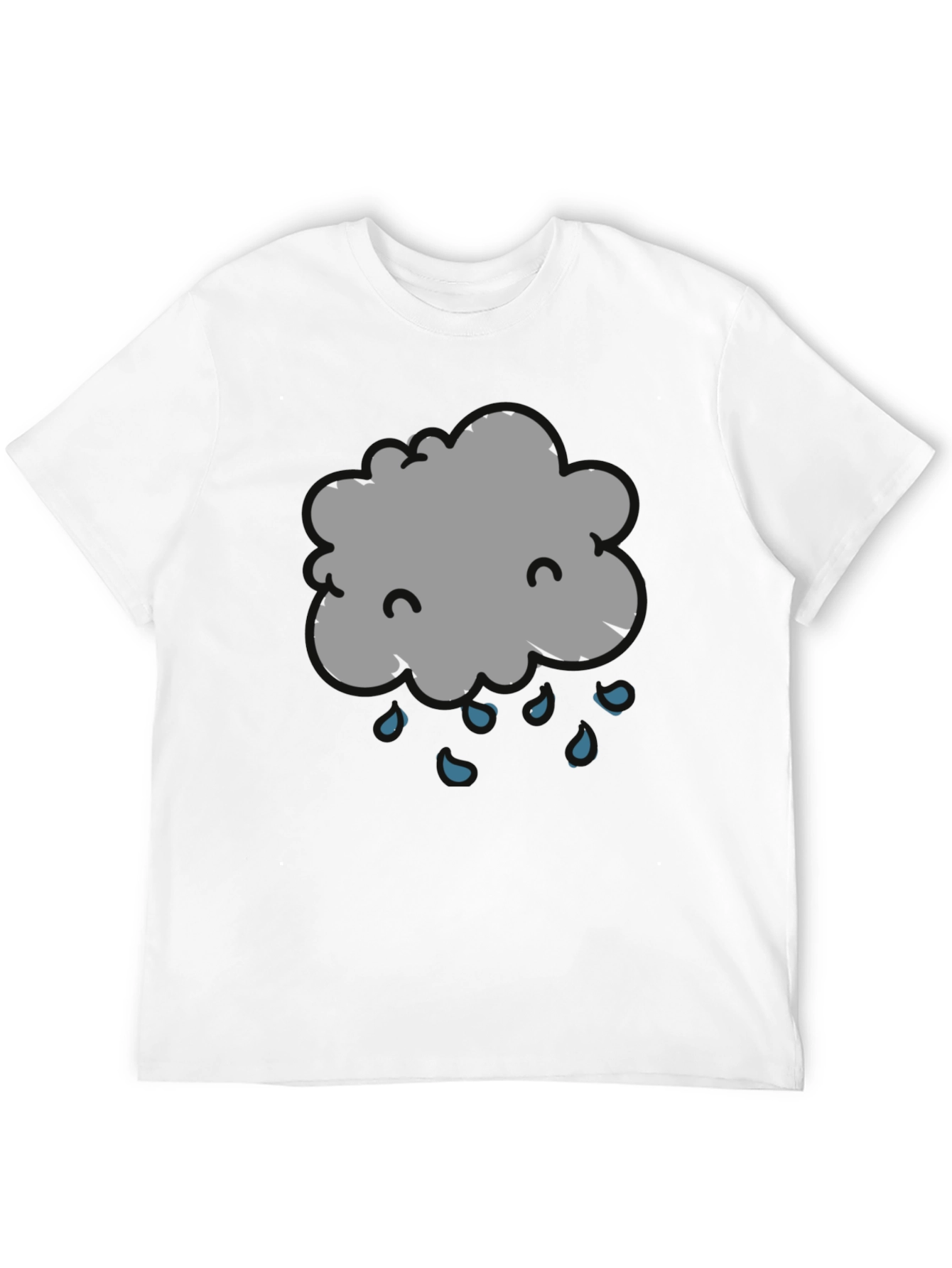 Rain Cloud Graphic Tee - Black Cotton T-Shirt
