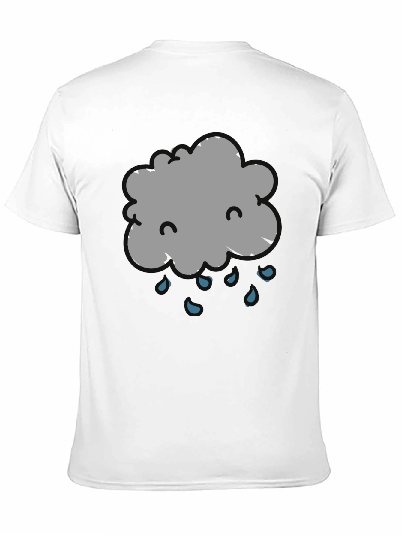 Rain Cloud Graphic Tee - Black Cotton T-Shirt