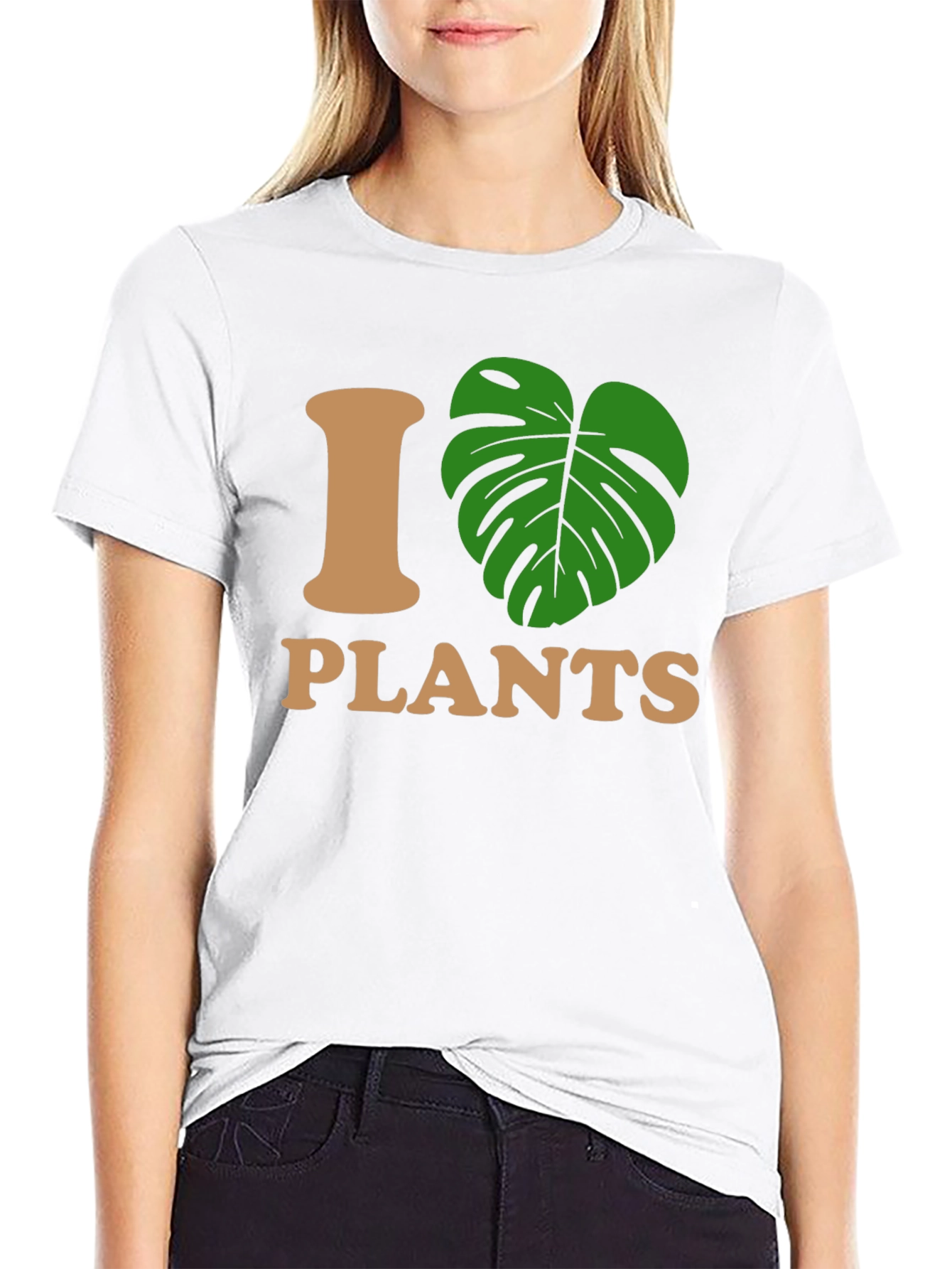 I Heart Plants Graphic T-Shirt - Black Casual Tee