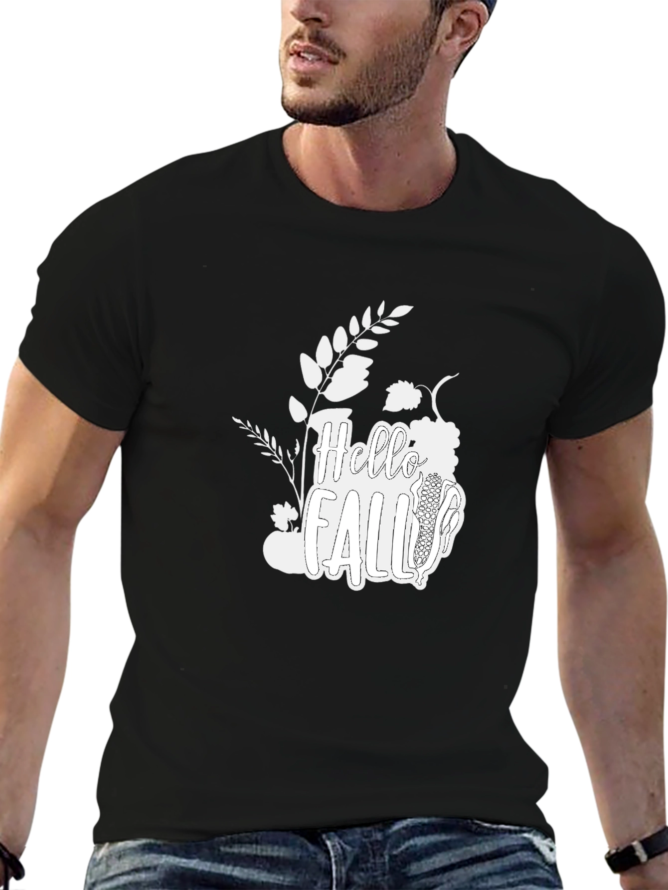 Hello Fall T-Shirt: Autumn Harvest Design