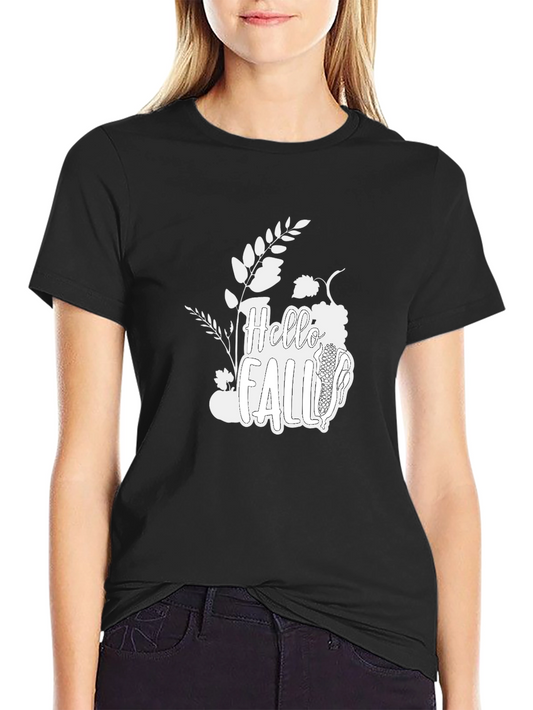 Hello Fall T-Shirt: Autumn Harvest Design