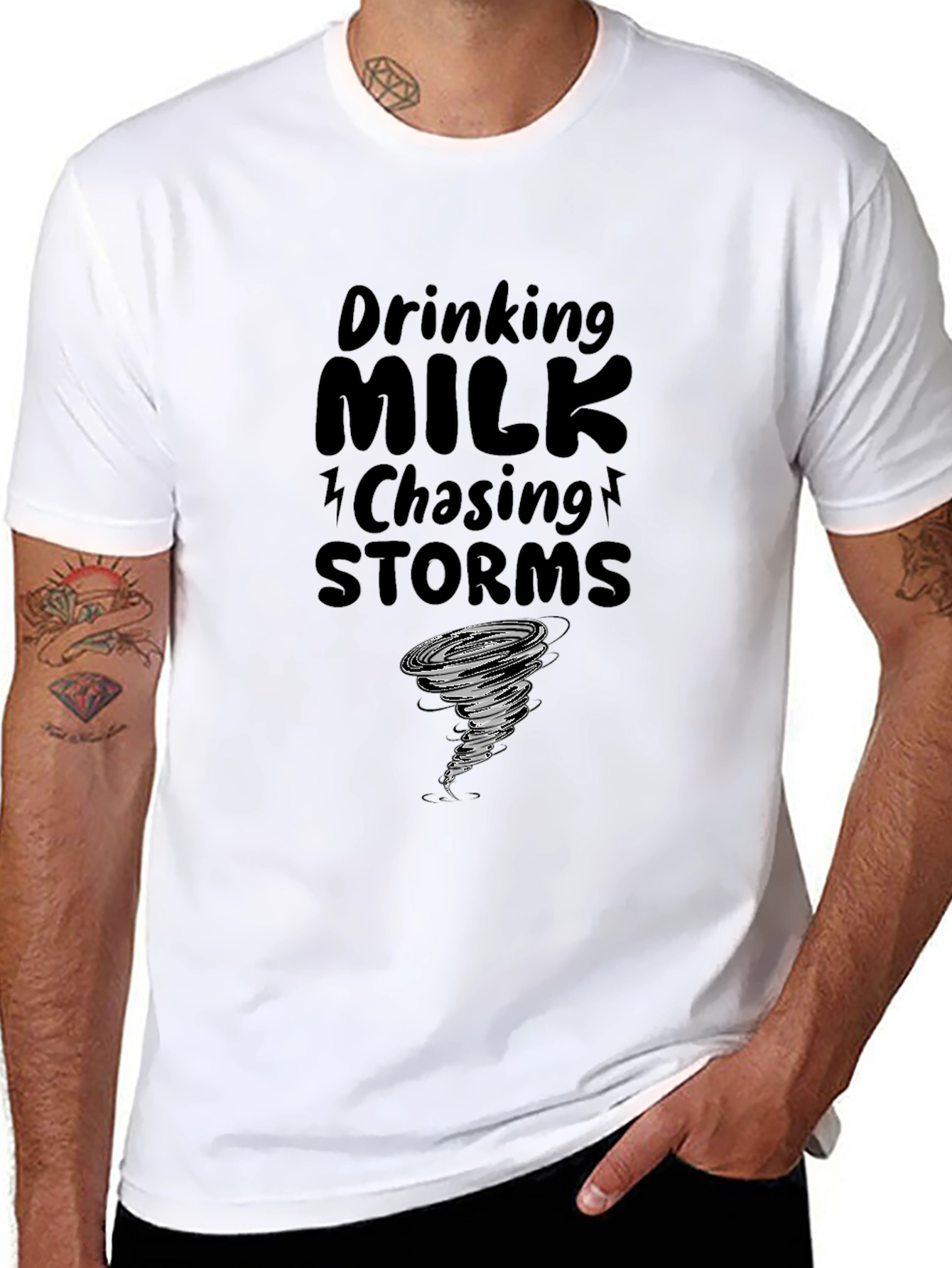 Drinking Milk Chasing Storms Graphic Tee