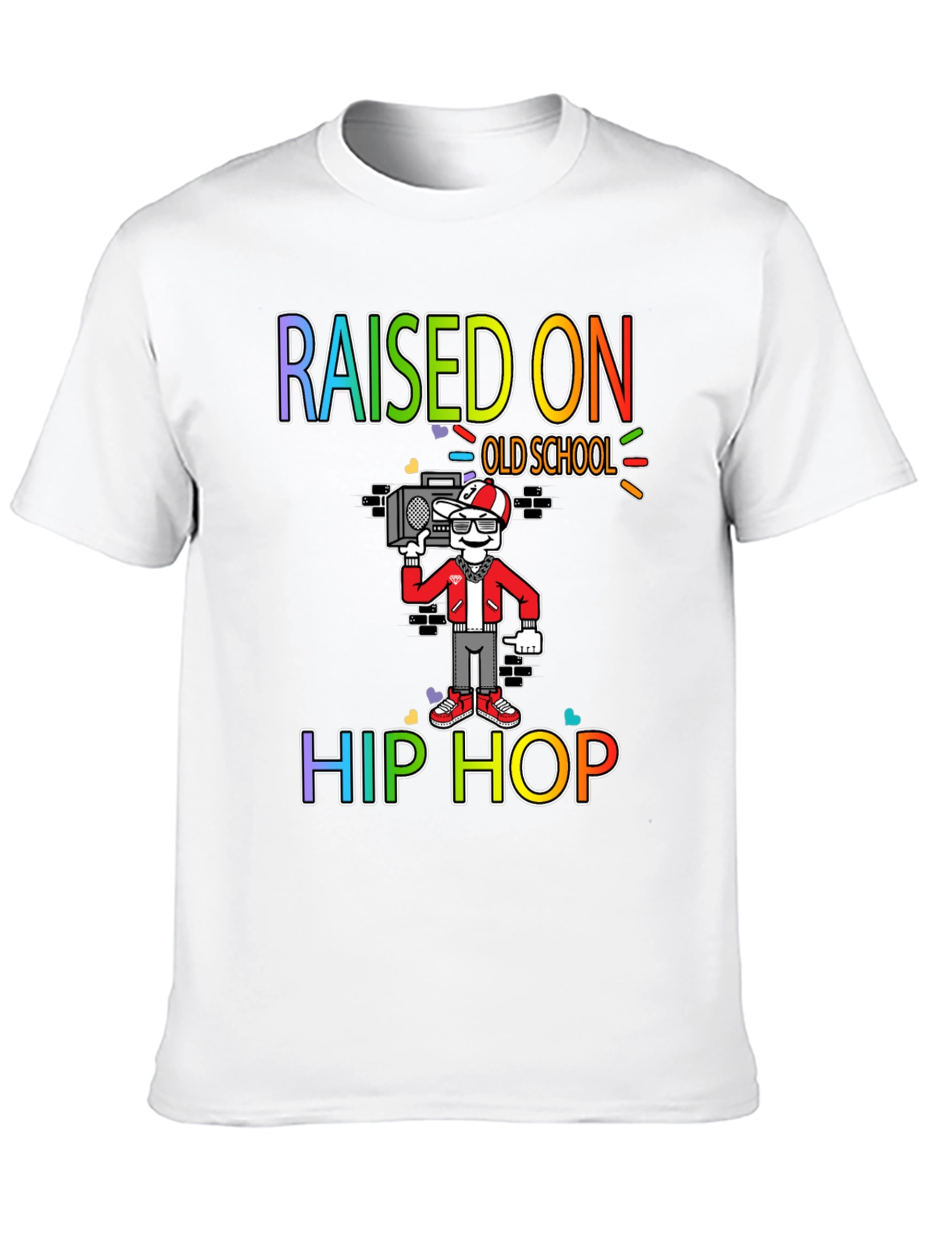 Raised on Old School Hip Hop Black T-Shirt