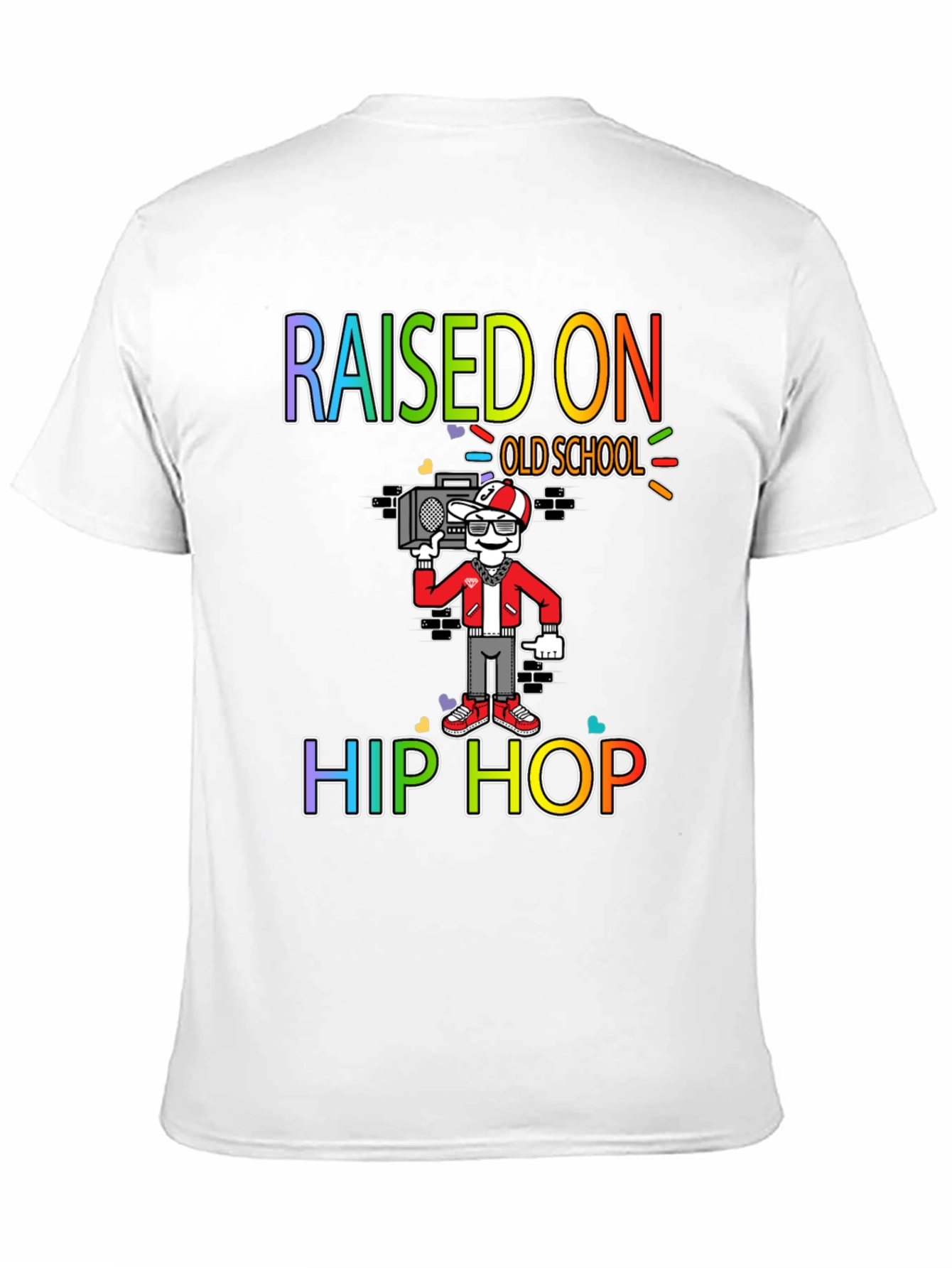 Raised on Old School Hip Hop Black T-Shirt