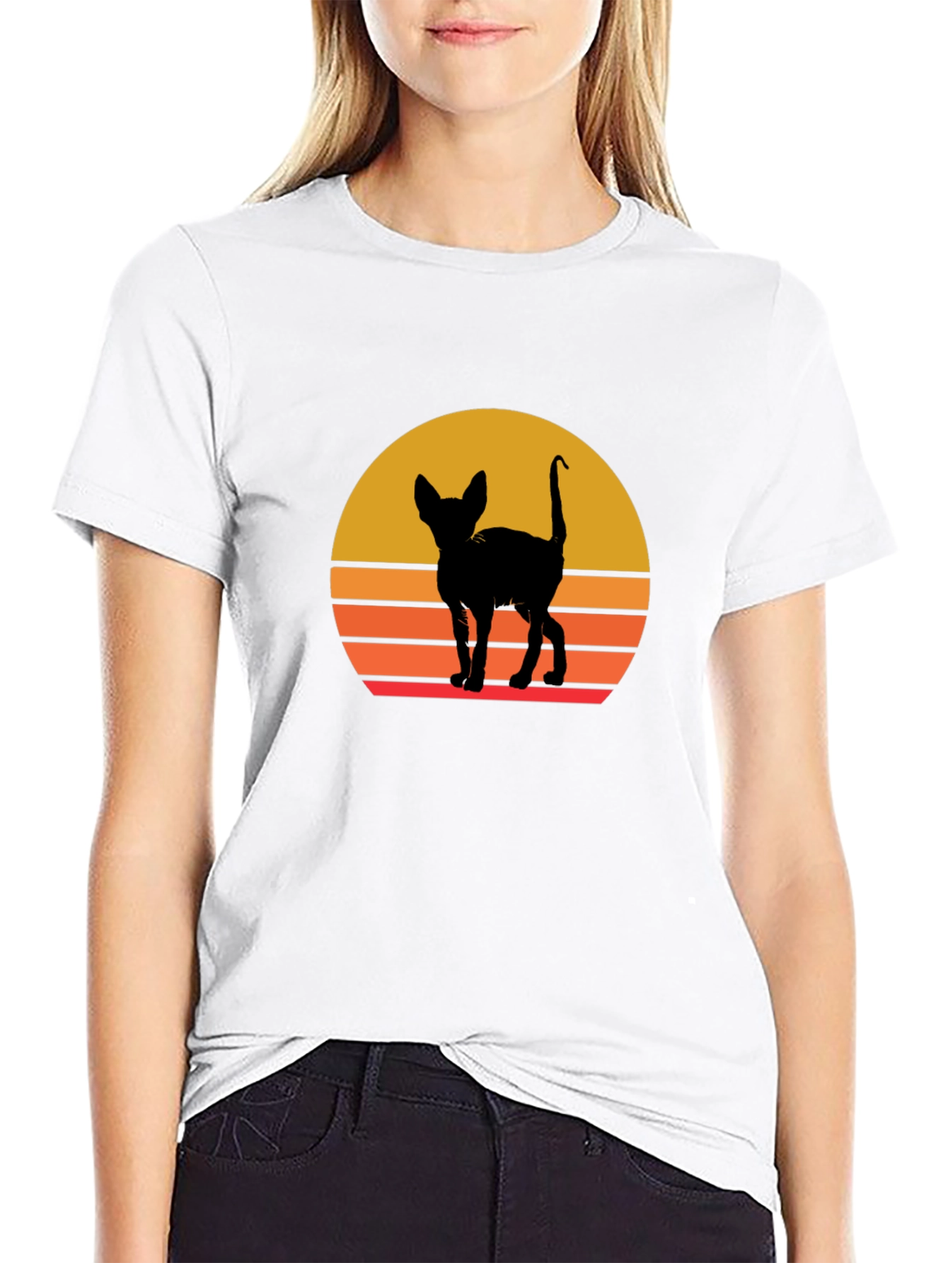 Retro Cat Silhouette T-Shirt