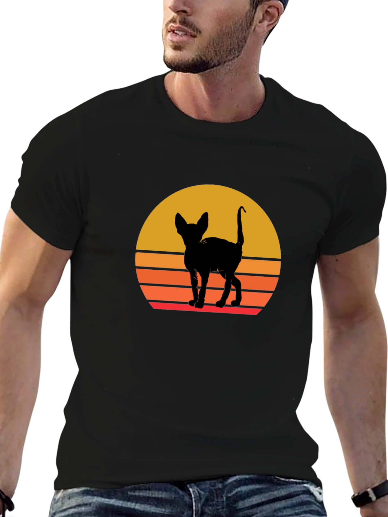 Retro Cat Silhouette T-Shirt
