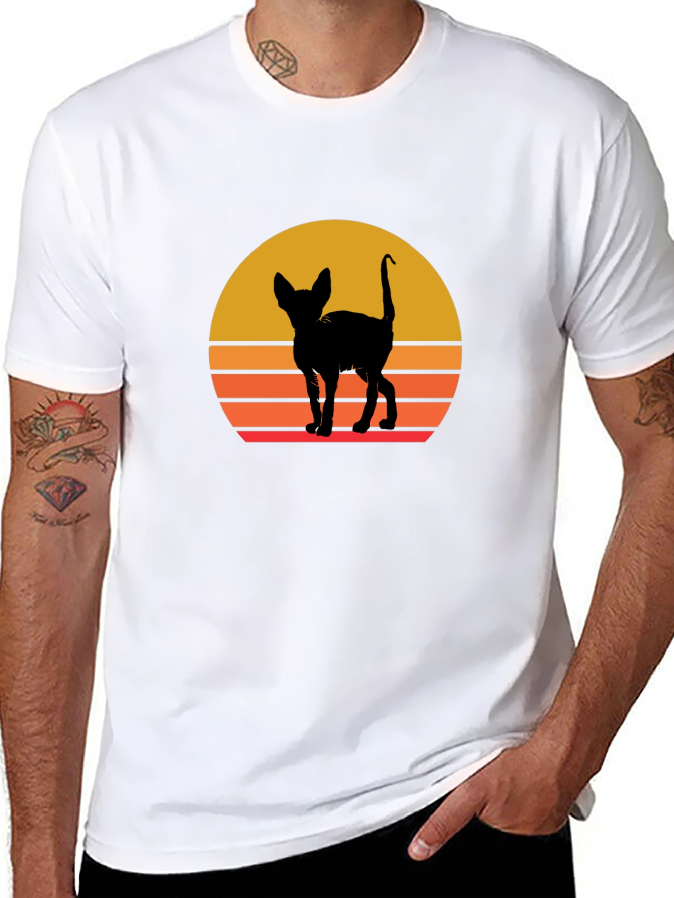 Retro Cat Silhouette T-Shirt