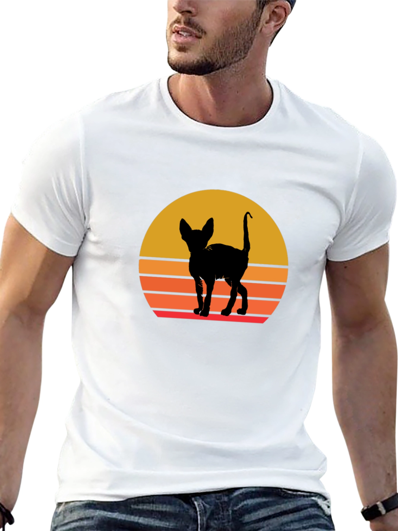 Retro Cat Silhouette T-Shirt