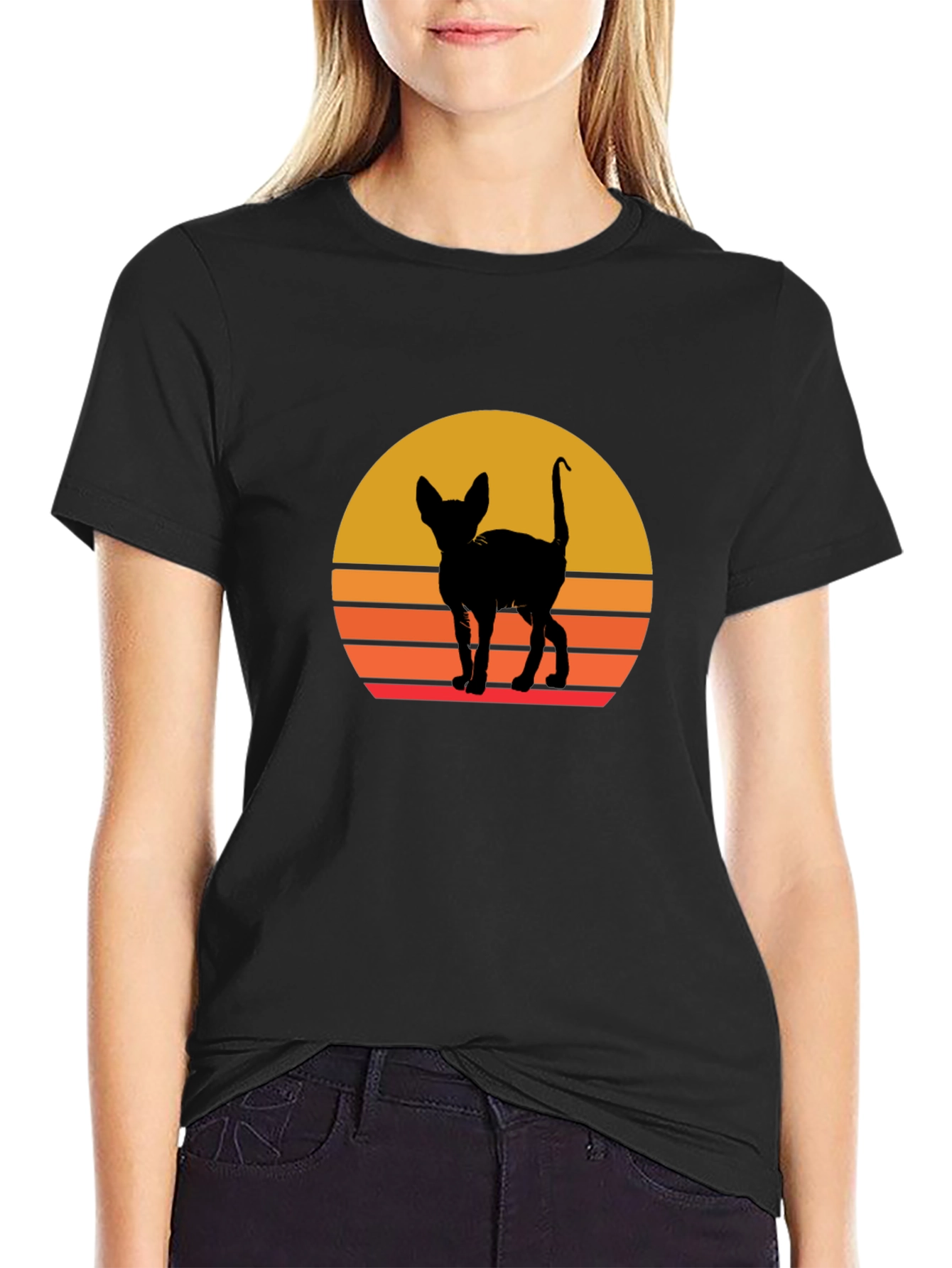 Retro Cat Silhouette T-Shirt
