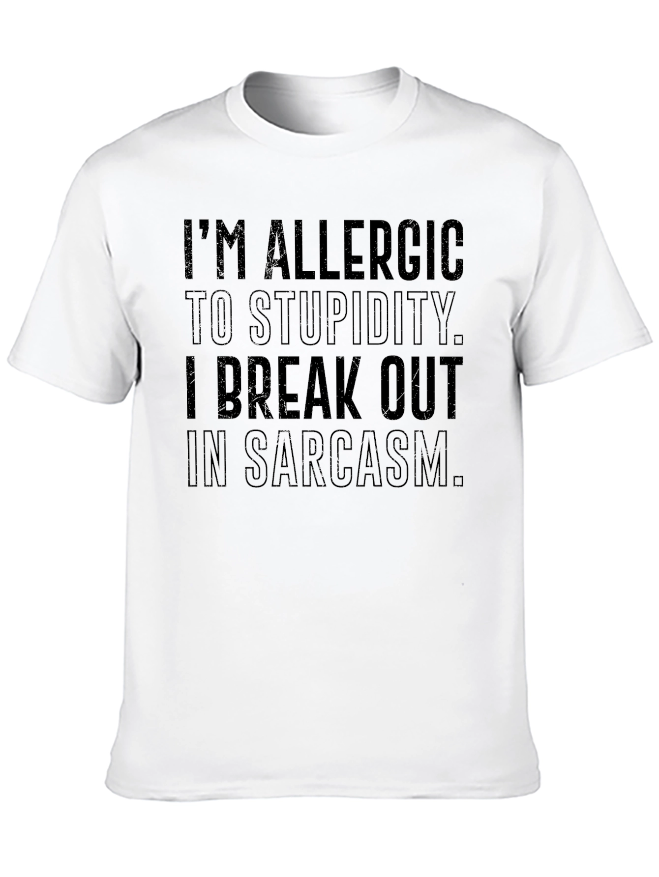 Sarcastic Humor T-Shirt - Allergic to Stupidity Tee