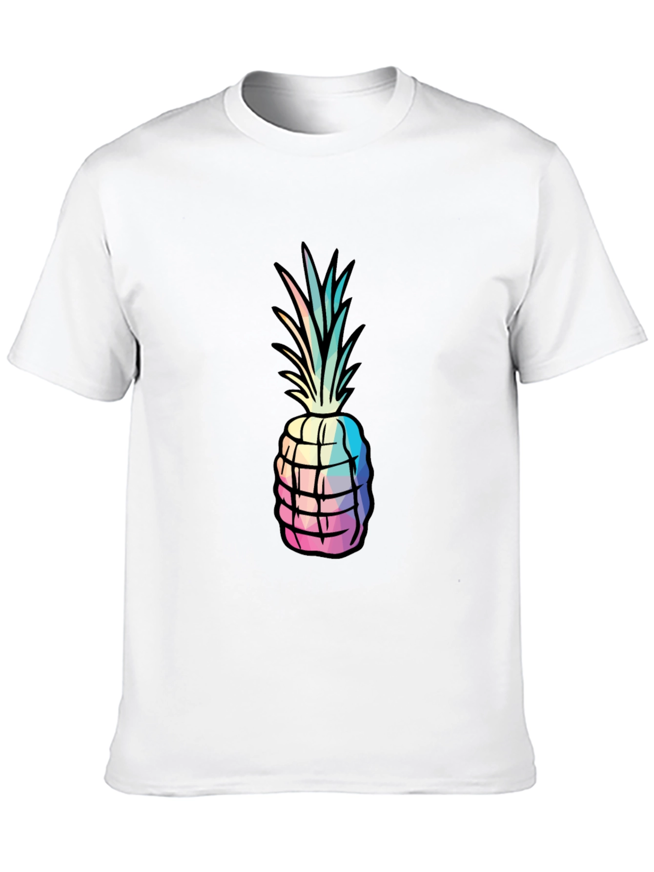 Geometric Pineapple Graphic Tee - Mens Black T-Shirt