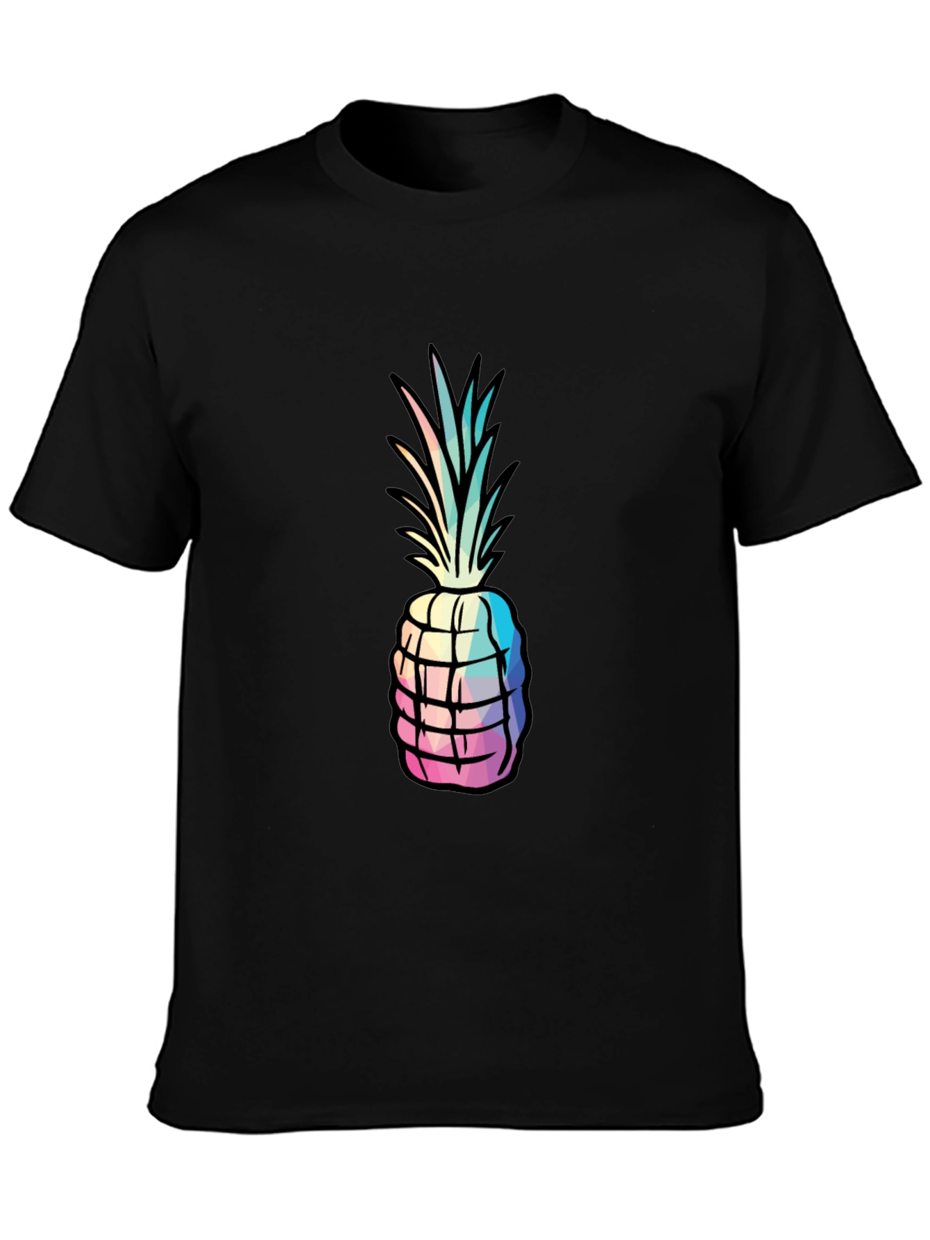 Geometric Pineapple Graphic Tee - Mens Black T-Shirt