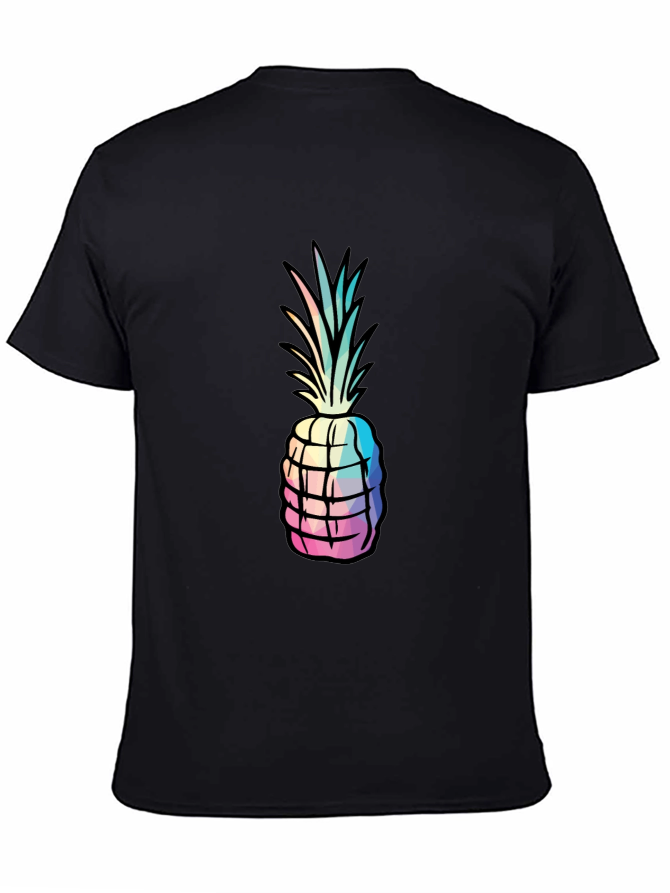 Geometric Pineapple Graphic Tee - Mens Black T-Shirt