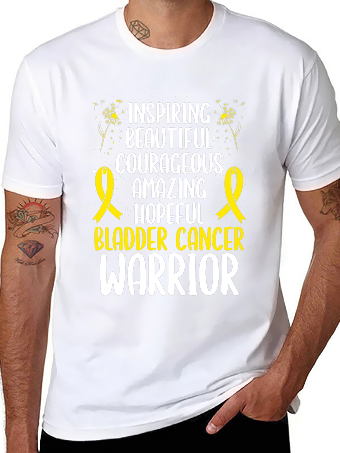 Bladder Cancer Warrior Inspirational Graphic T-Shirt