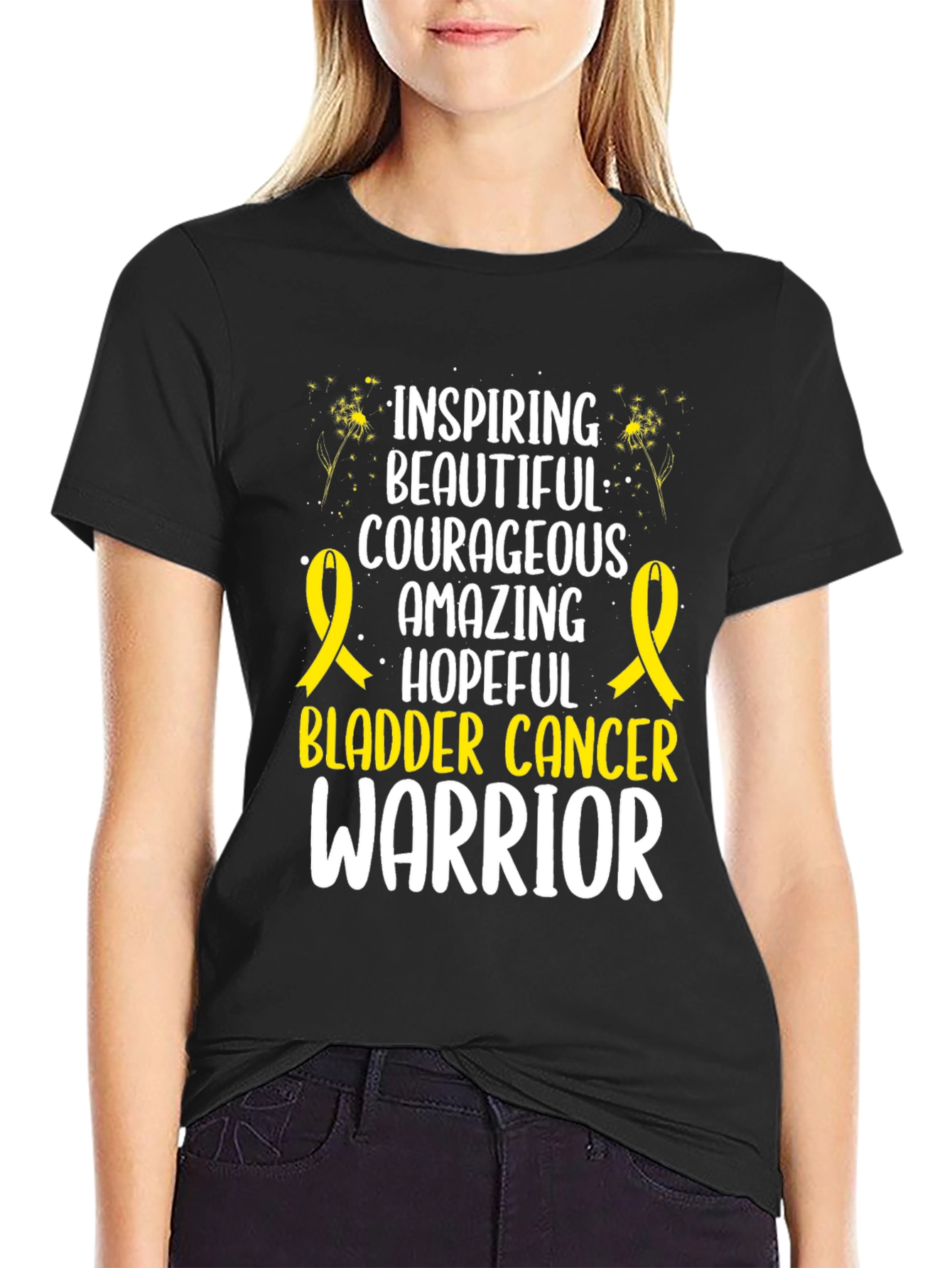 Bladder Cancer Warrior Inspirational Graphic T-Shirt
